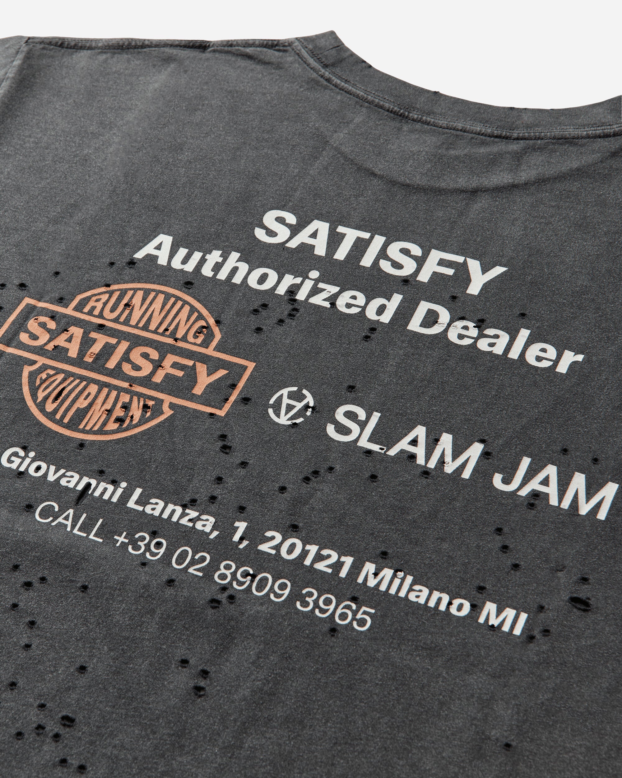 Satisfy Satisfy X Slam Jam Tee Aged Black T-Shirts Shortsleeve 11006 1