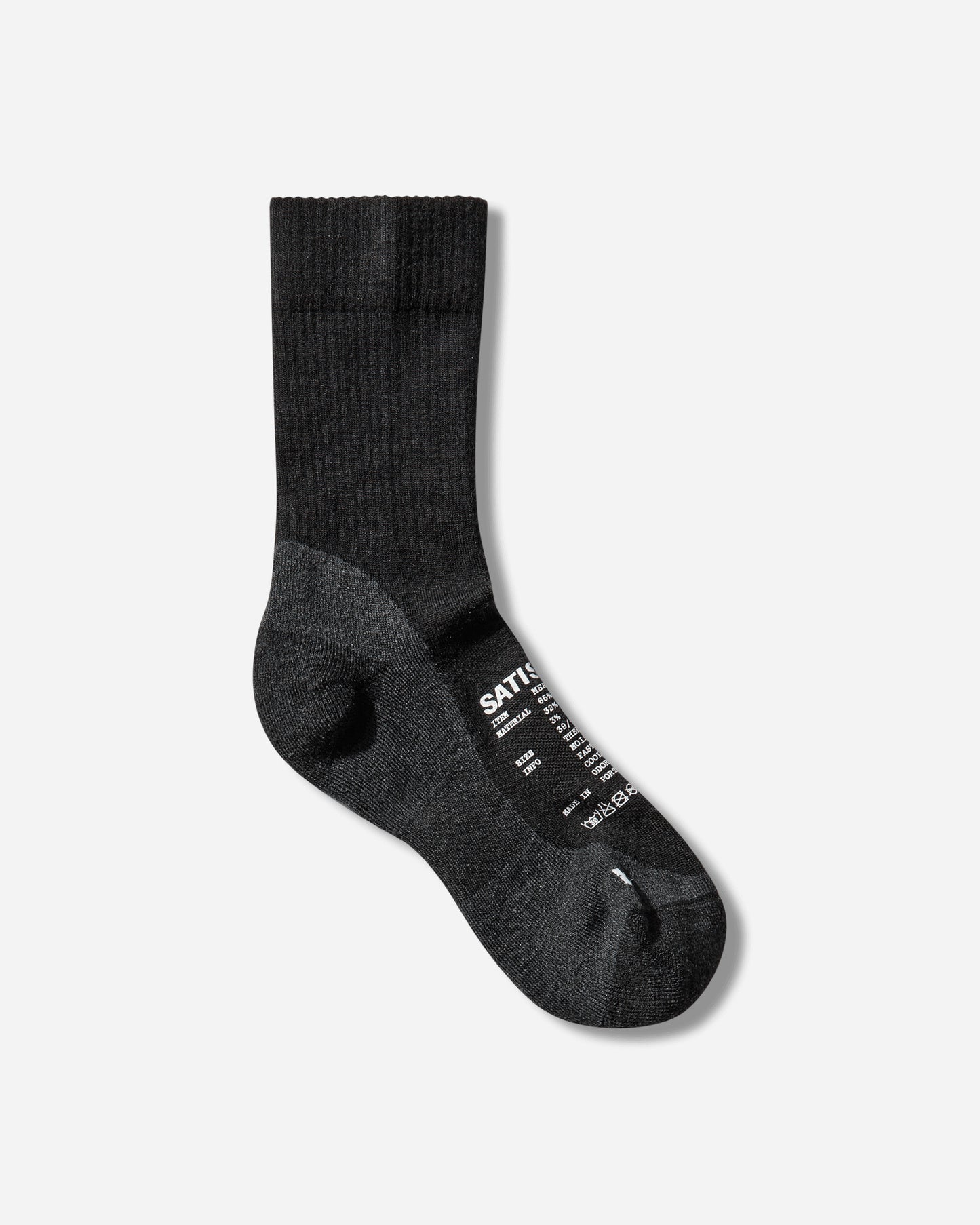 Satisfy Merino Nylon Tube Socks Black Underwear Socks 32002 00000