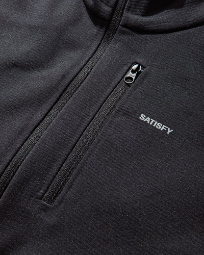 Satisfy FuzzFleece Half-Zip Black Sweatshirts Zip-Ups 11013 RRSA