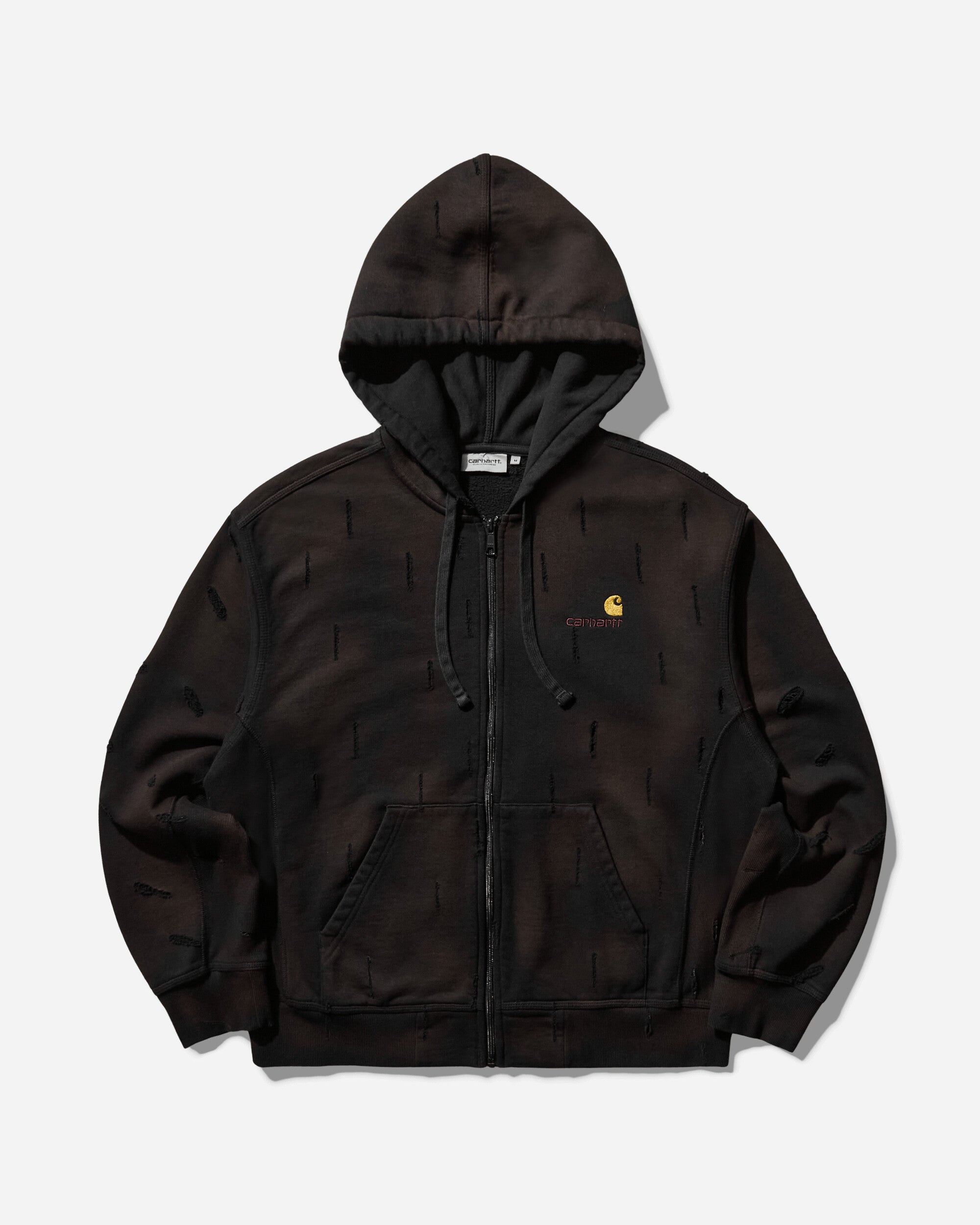 Slam Jam Carhartt x Tintoria Emiliana x Slam Jam "Poor Grade" Hooded American Script Jacket Black Coats and Jackets Jackets I028279 89XX