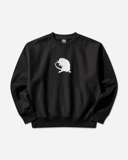 Stüssy Long Range Crew Black Sweatshirts Crewneck 1915142SJ 0001