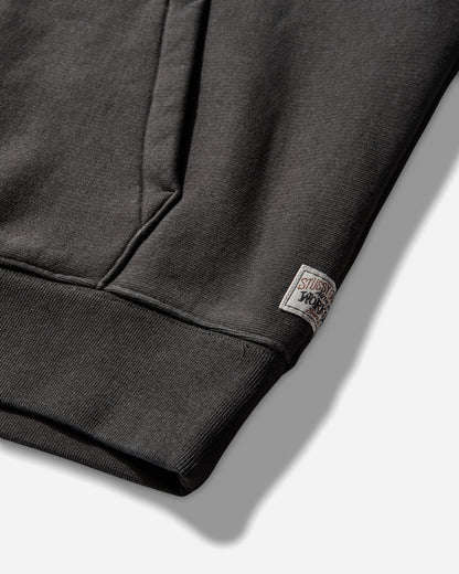 Stüssy Fleece Raglan Hood Washed Black Sweatshirts Hoodies 118572SJ 0034