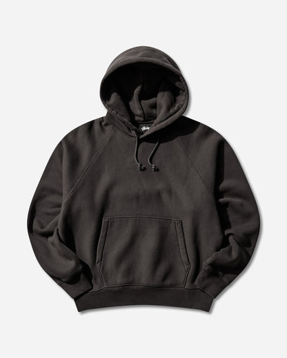 Stüssy Fleece Raglan Hood Washed Black Sweatshirts Hoodies 118572SJ 0034