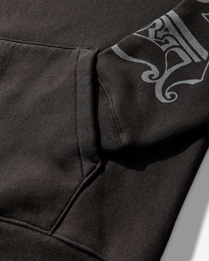 Stüssy Motif Print Hood Black Sweatshirts Hoodies 118605SJ 0001