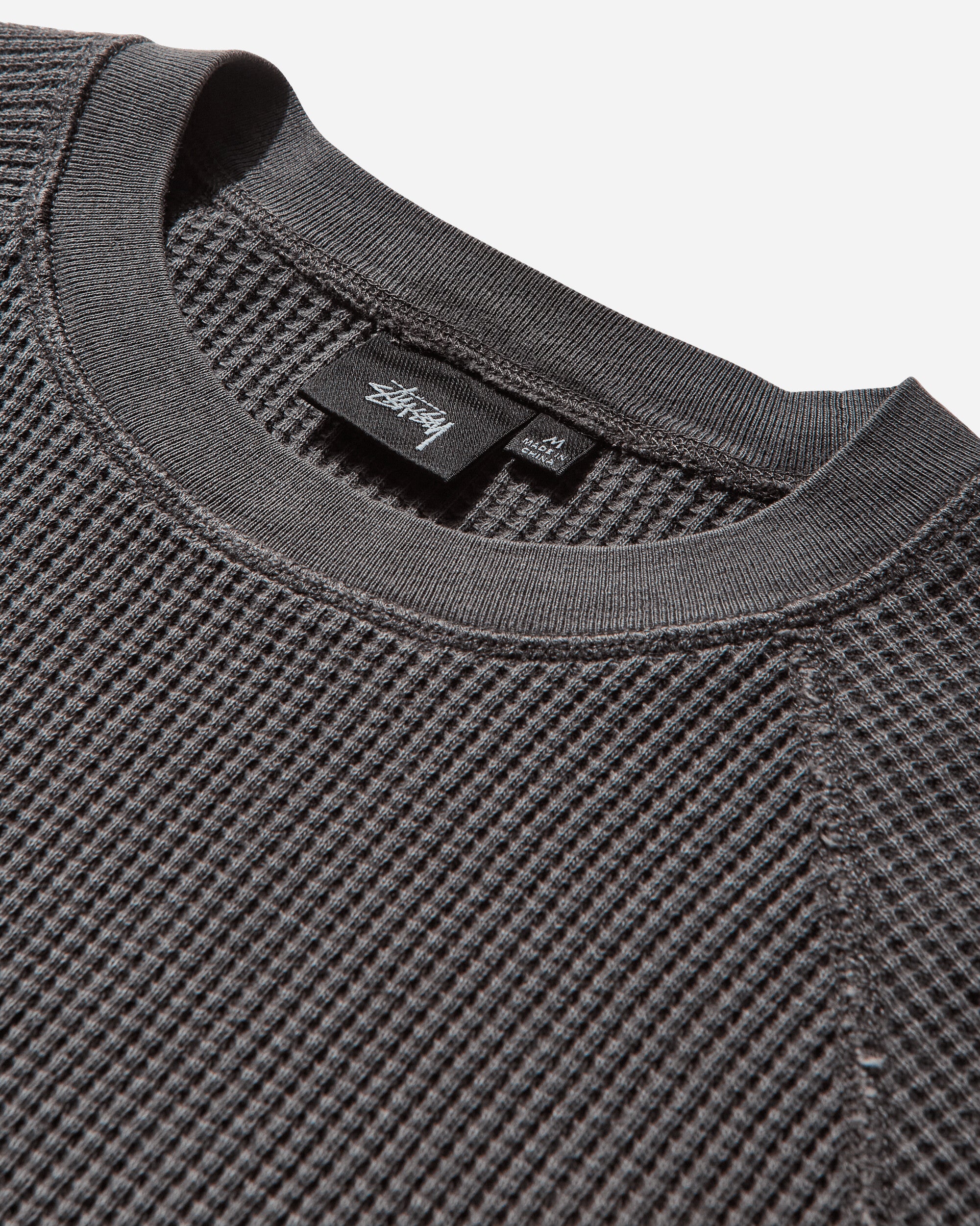 Stüssy Raglan Thermal Basic Stock Washed Black T-Shirts Longsleeve 1140356SJ 0034