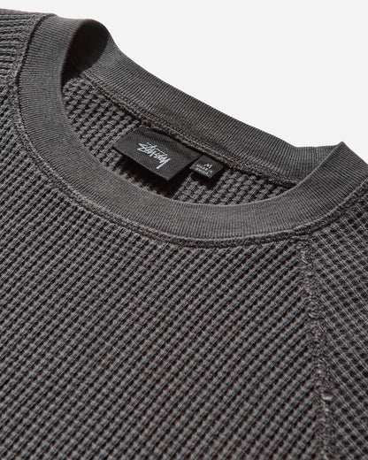 Stüssy Raglan Thermal Basic Stock Washed Black T-Shirts Longsleeve 1140356SJ 0034