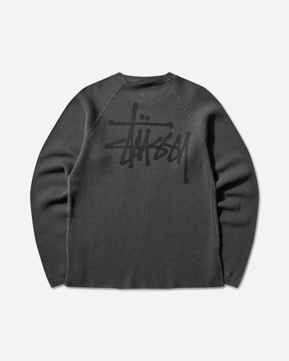 Stüssy Raglan Thermal Basic Stock Washed Black T-Shirts Longsleeve 1140356SJ 0034