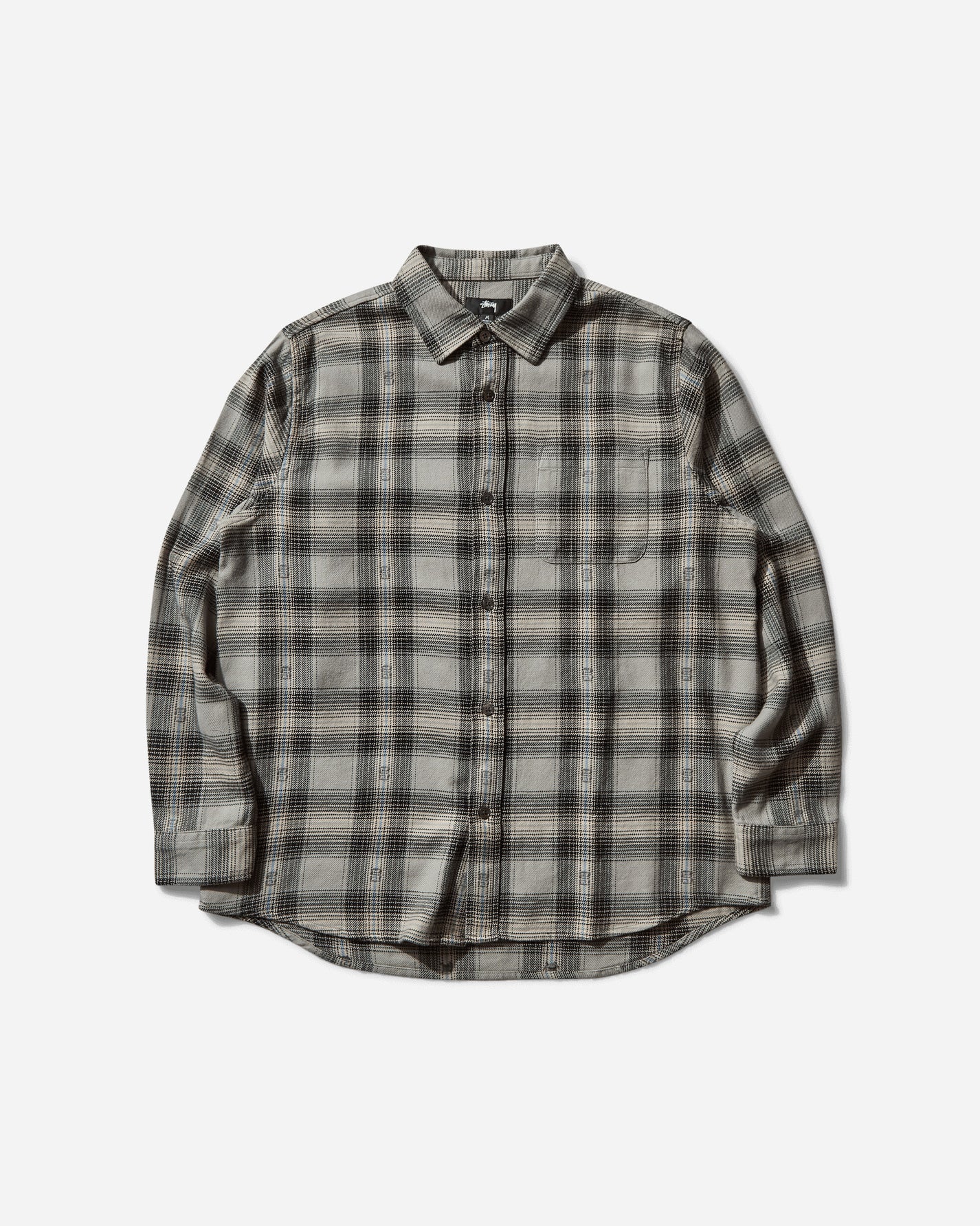 Stüssy Motif Plaid Shirt Grey Shirts Longsleeve Shirt 1110352 0008