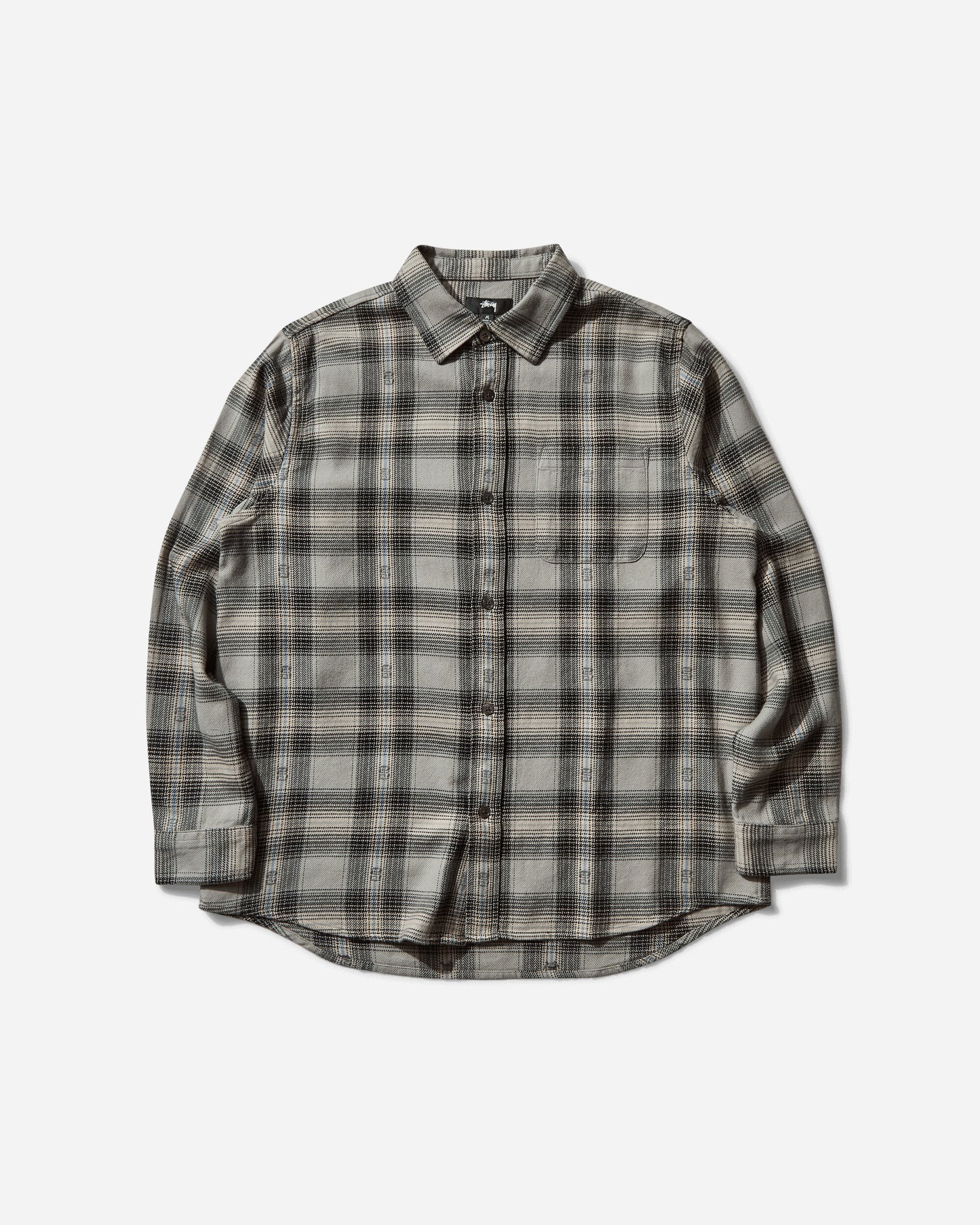 Stüssy Motif Plaid Shirt Grey Shirts Longsleeve Shirt 1110352 0008