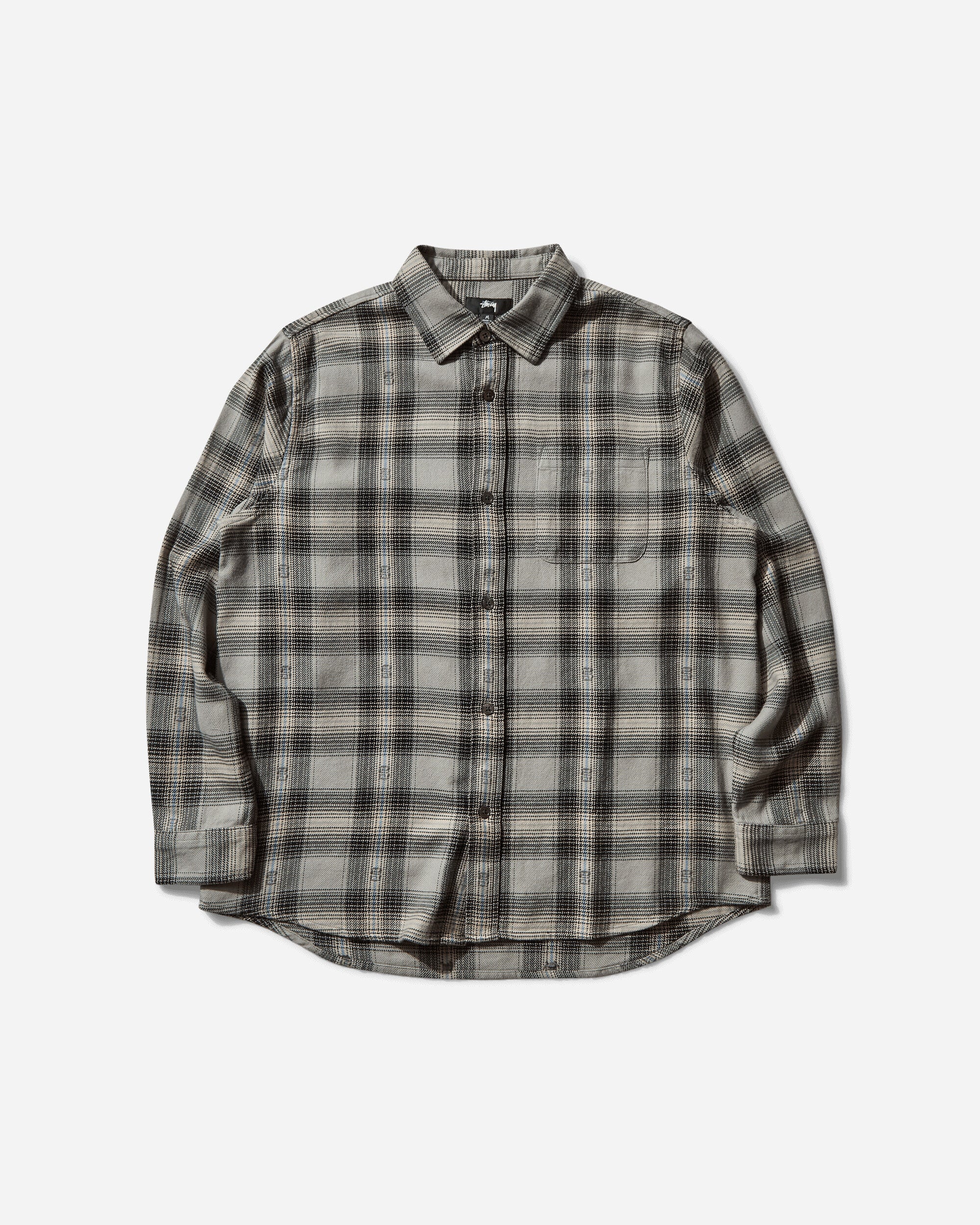 Stüssy Motif Plaid Shirt Grey Shirts Longsleeve Shirt 1110352 0008