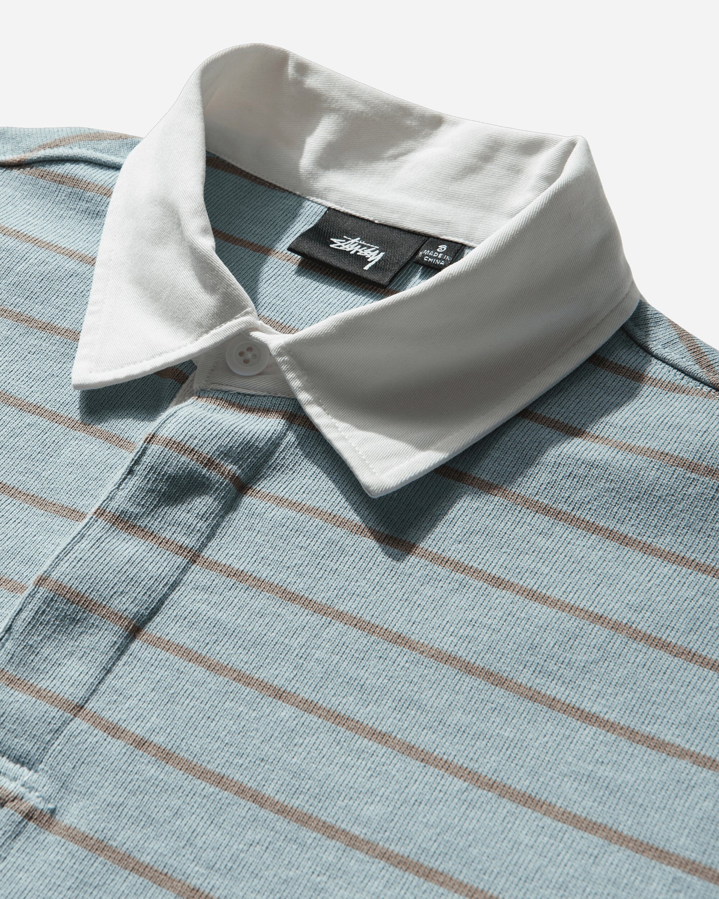 Stüssy Pin Striped Rugby Blue T-Shirts Polo 1140372SJ 0801