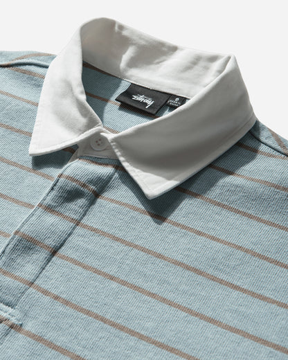 Stüssy Pin Striped Rugby Blue T-Shirts Polo 1140372SJ 0801