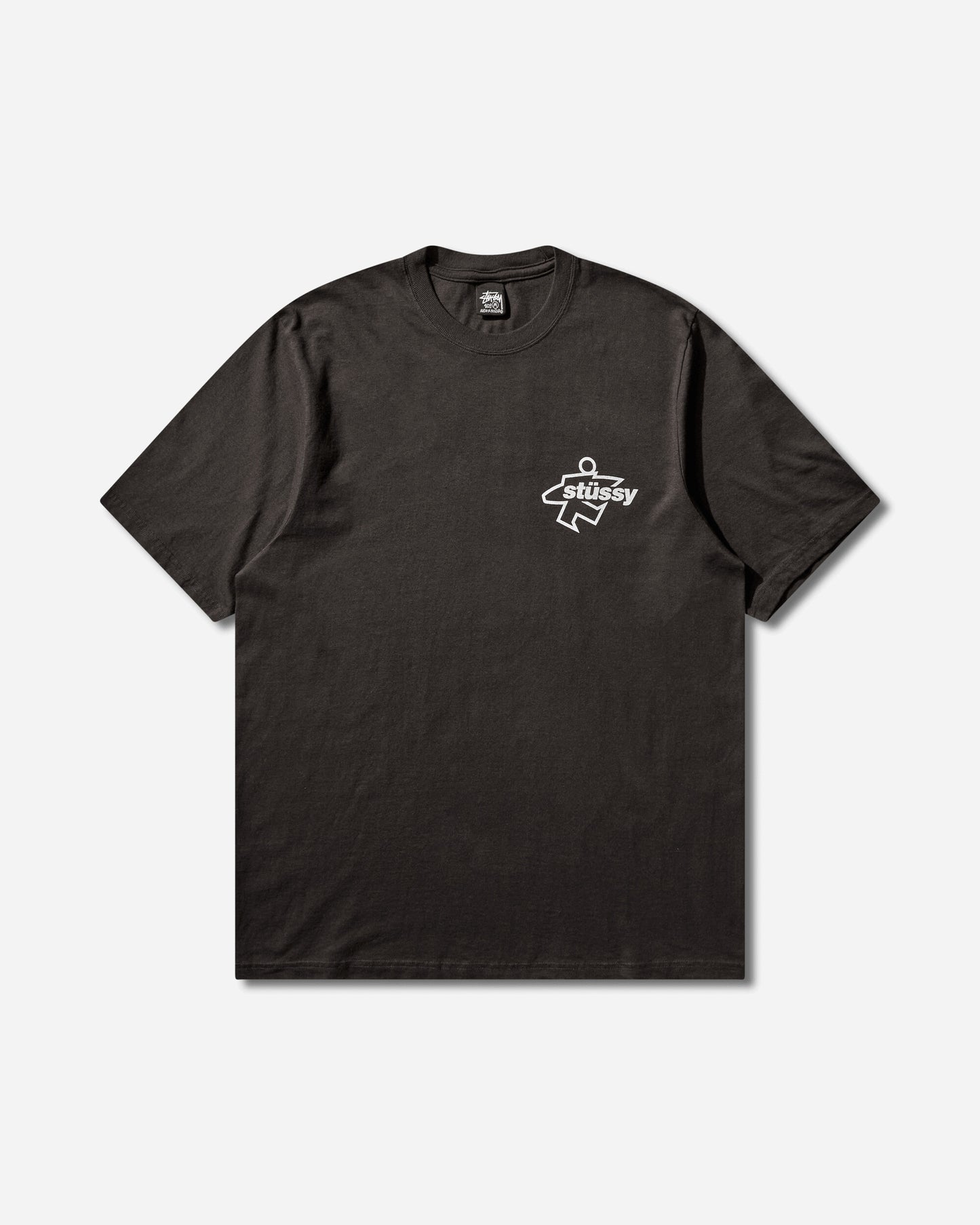 Stüssy Surf Size Pig Dyed Tee Faded Black T-Shirts Shortsleeve 1905180SJ 0090