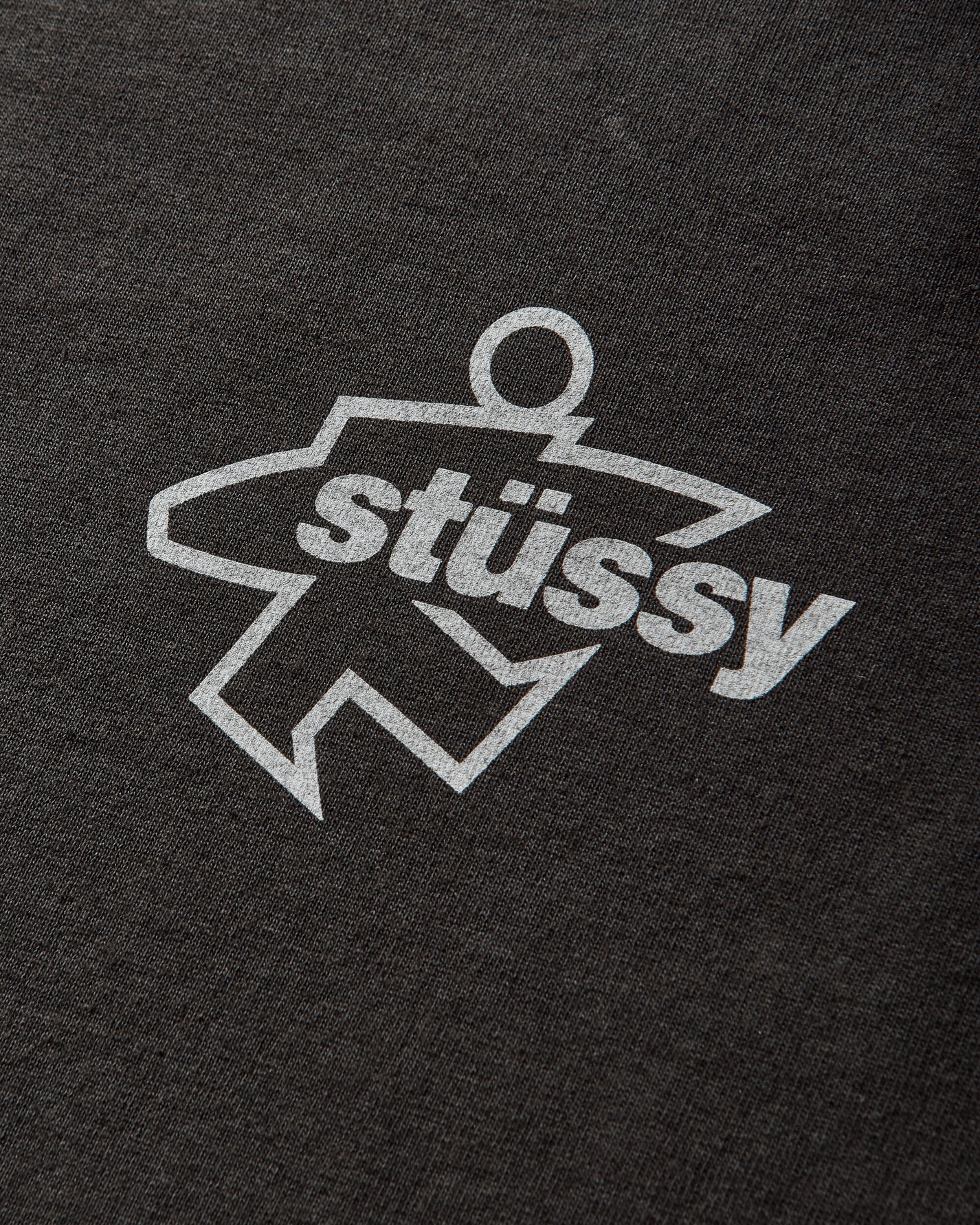 Stüssy Surf Size Pig Dyed Tee Faded Black T-Shirts Shortsleeve 1905180SJ 0090