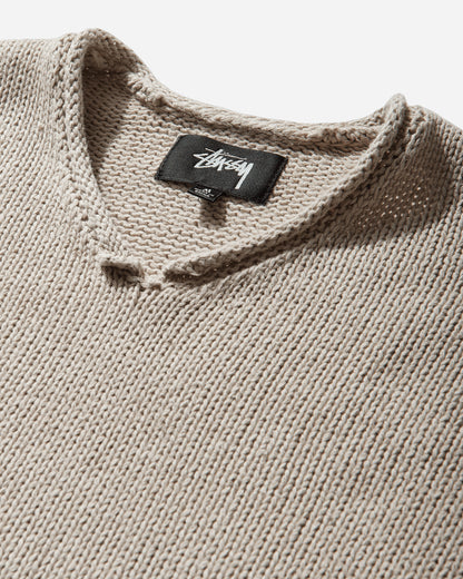 Stüssy Roll V Neck Sweater Oatmeal Knitwears Sweaters 117289SJ 1033
