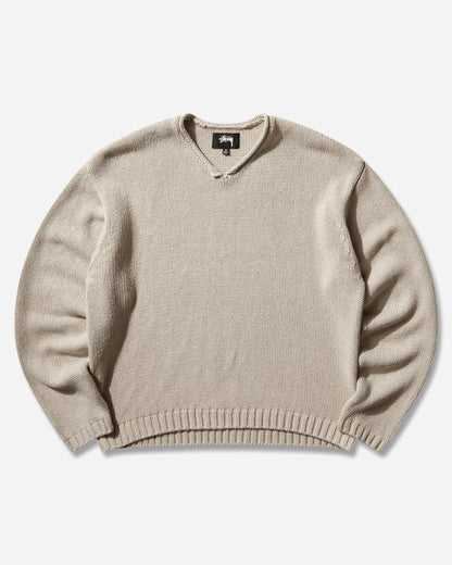 Stüssy Roll V Neck Sweater Oatmeal Knitwears Sweaters 117289SJ 1033