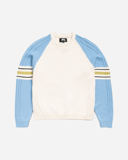Stüssy Stripe Raglan Crew Blue Knitwears Sweaters 117290SJ 0801