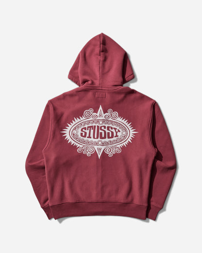 Stüssy Mantra Zip Hood Burgundy Sweatshirts Zip-Ups 118592 0615