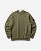 Stone Island Organic Cotton Fleece Crewneck Sweatshirt Military Green Sweatshirts Hoodies L1S156100019S0410 V005G