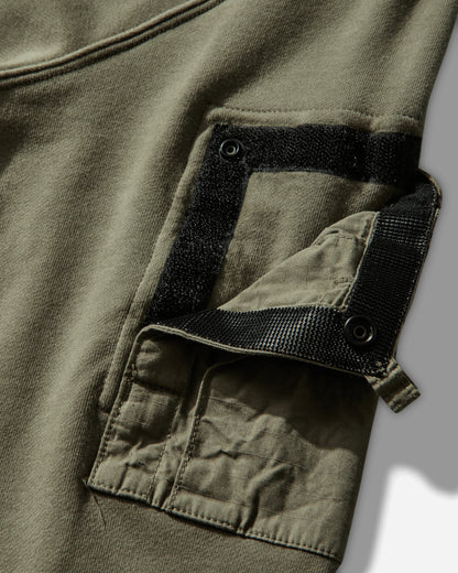 Stone Island Organic Cotton Fleece Crewneck Sweatshirt Military Green Sweatshirts Hoodies L1S156100019S0410 V005G