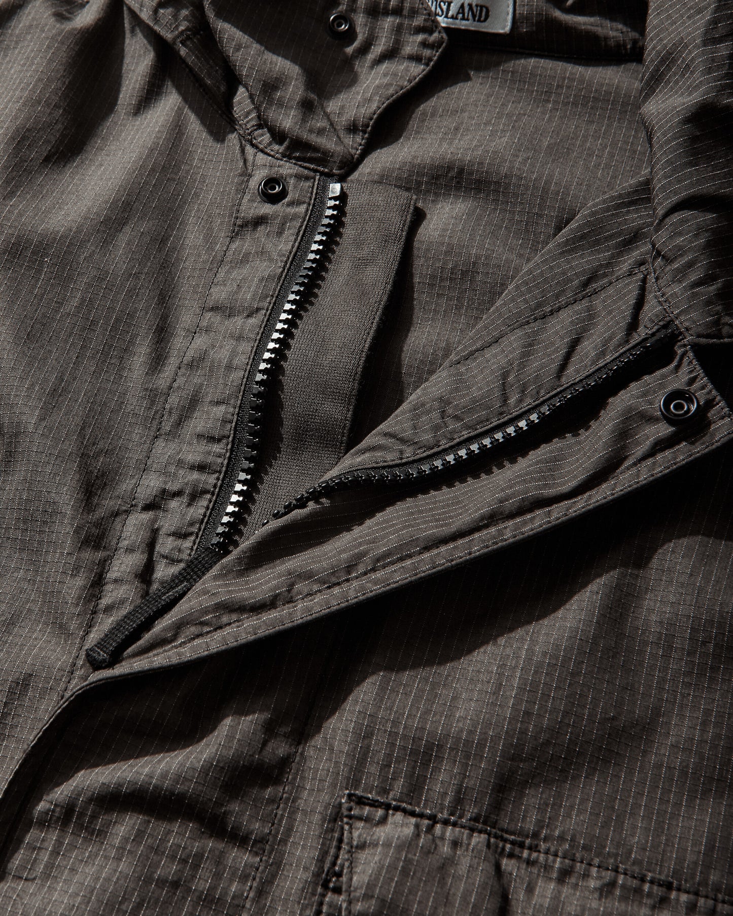 Stone Island Double Coated Cotton Ripstop Short Jacket Charcoal Coats and Jackets Jackets L1S154100071S0318 V0065