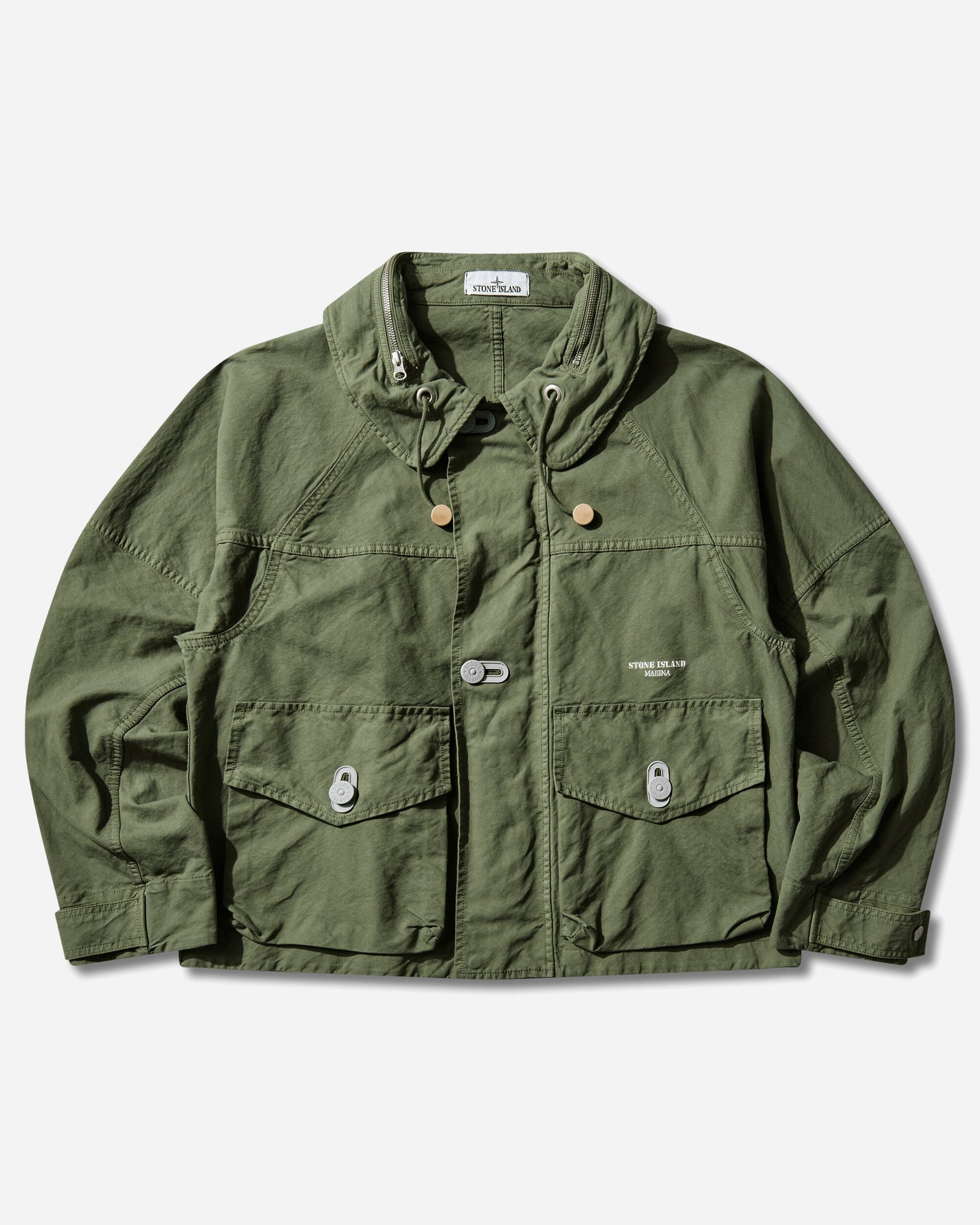 Stone Island Seam Faded Light Nylon Tela Recycled Down Hooded Jacket Quartz Green Coats and Jackets Jackets L1S154100075S0X27 V005I