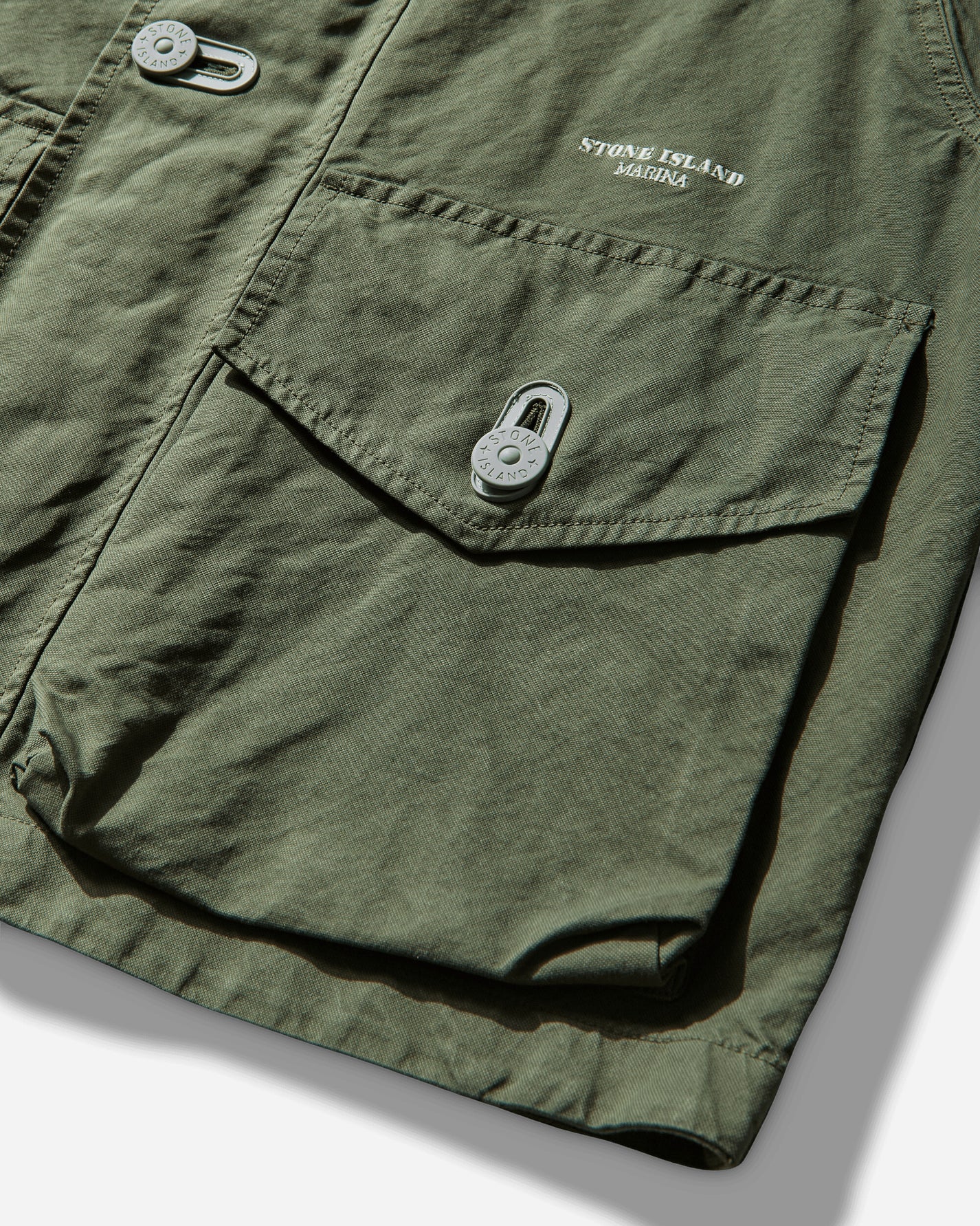 Stone Island Seam Faded Light Nylon Tela Recycled Down Hooded Jacket Quartz Green Coats and Jackets Jackets L1S154100075S0X27 V005I