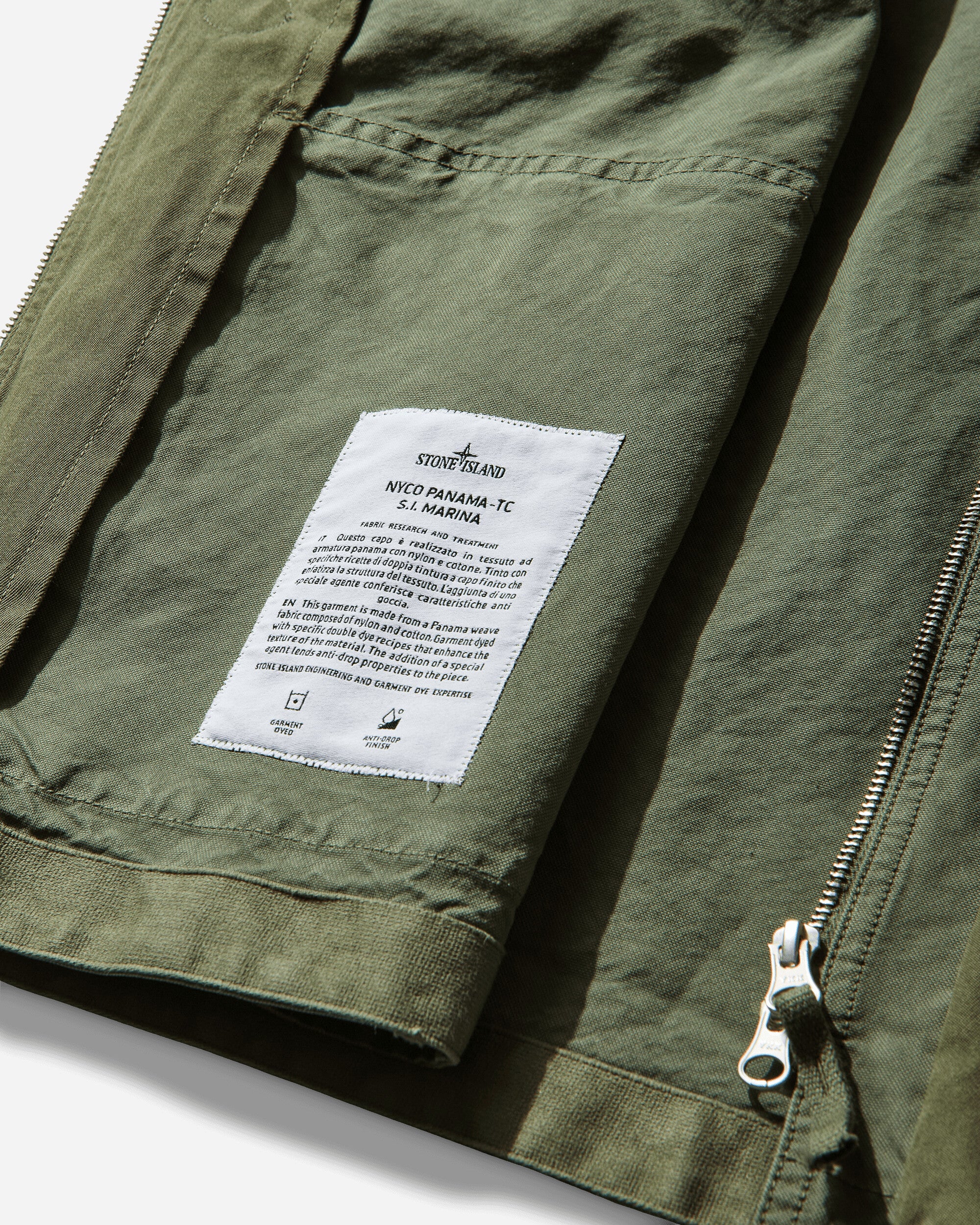 Stone Island Seam Faded Light Nylon Tela Recycled Down Hooded Jacket Quartz Green Coats and Jackets Jackets L1S154100075S0X27 V005I