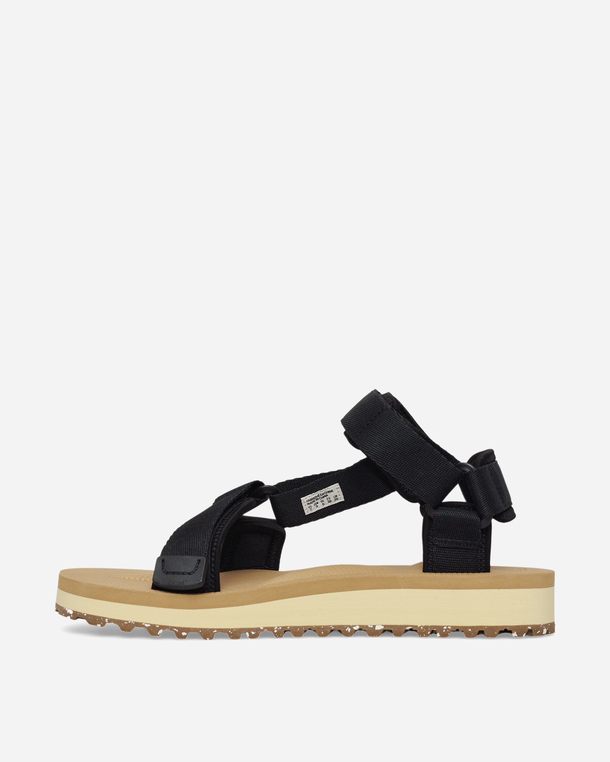 Suicoke Depa-2Cab-Eco Black X Beige Sandals and Slides Sandal OG-022-2Cab-ECO- BLB
