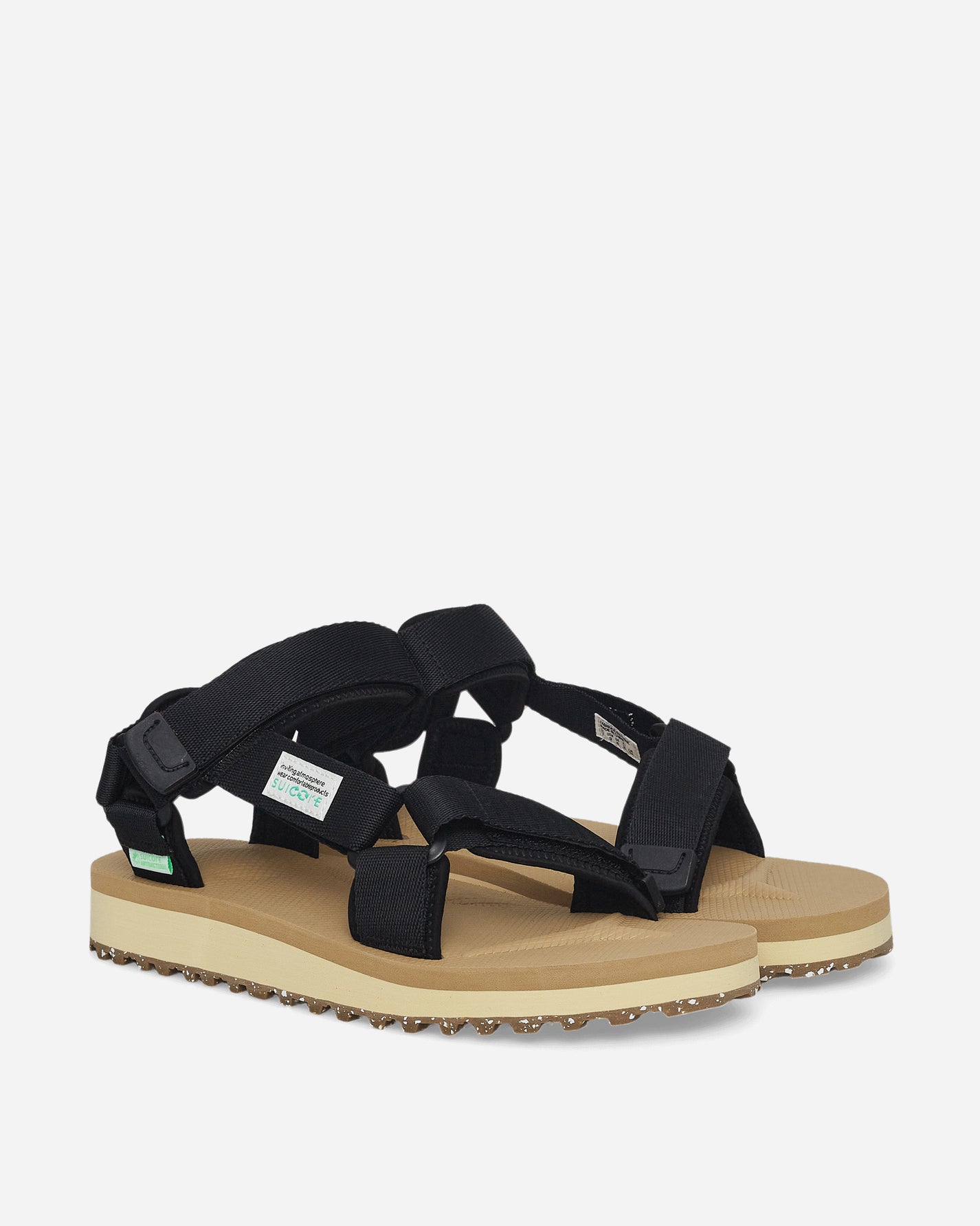 Suicoke Depa-2Cab-Eco Black X Beige Sandals and Slides Sandal OG-022-2Cab-ECO- BLB