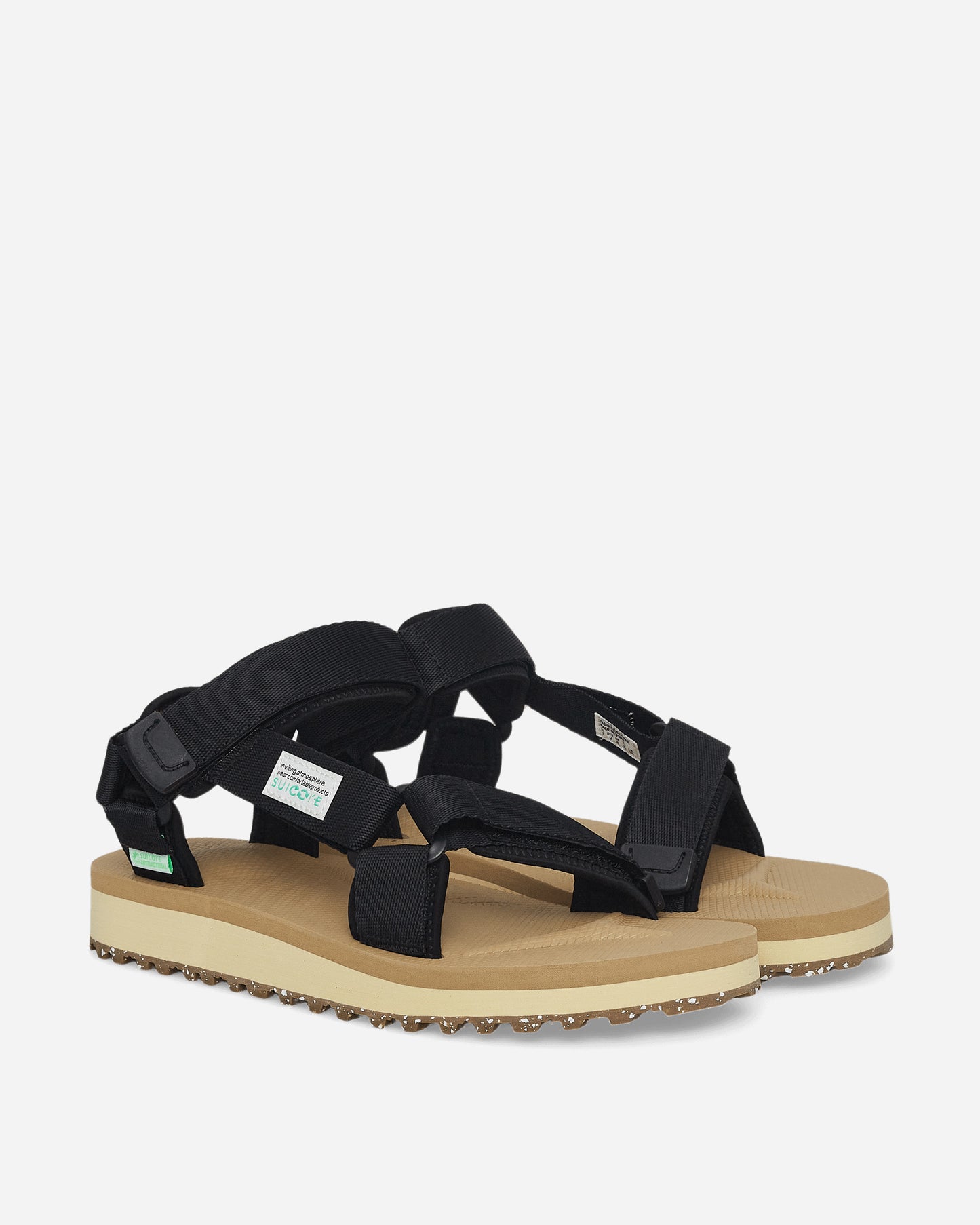 Suicoke Depa-2Cab-Eco Black X Beige Sandals and Slides Sandal OG-022-2Cab-ECO- BLB