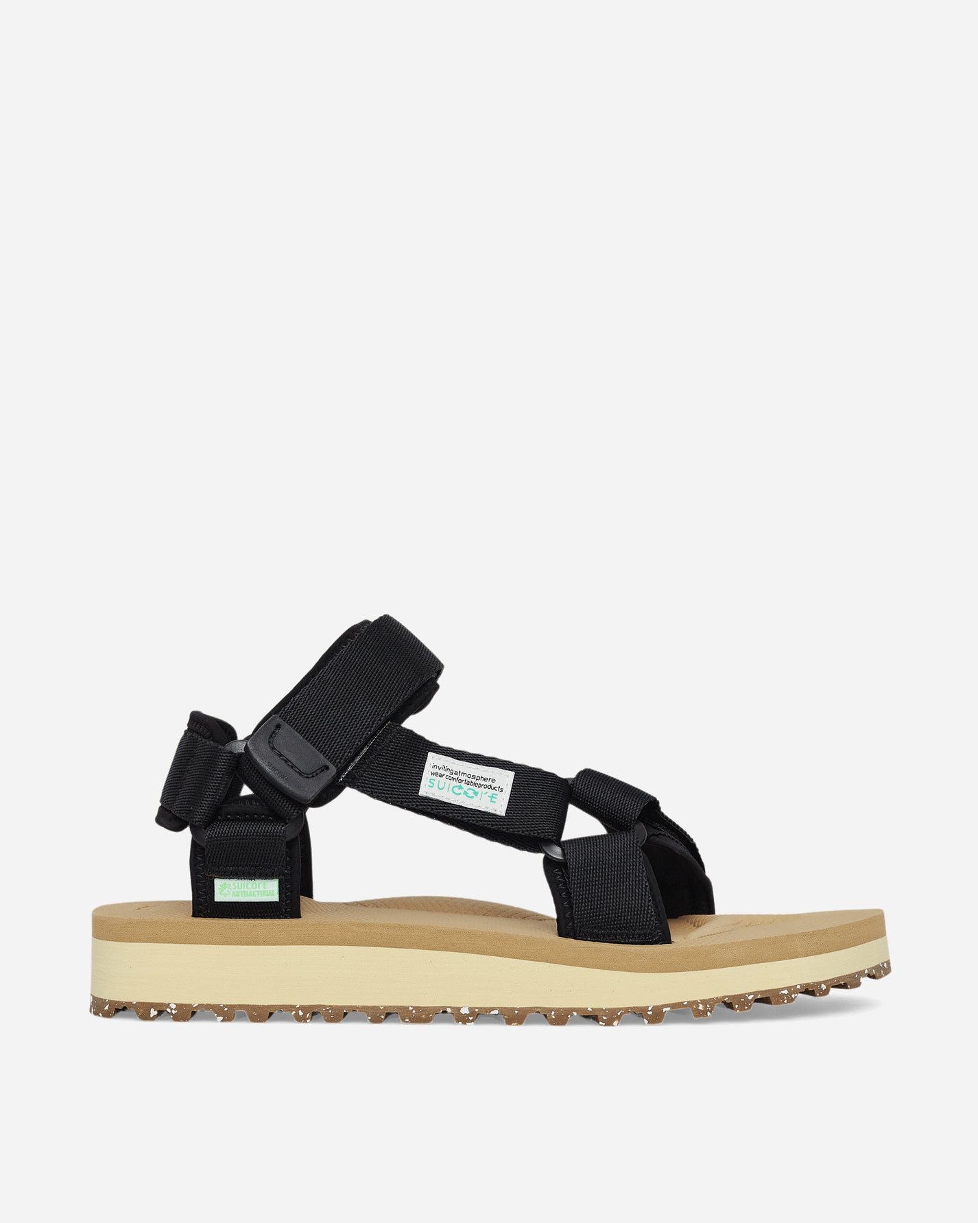 Suicoke Depa-2Cab-Eco Black X Beige Sandals and Slides Sandal OG-022-2Cab-ECO- BLB