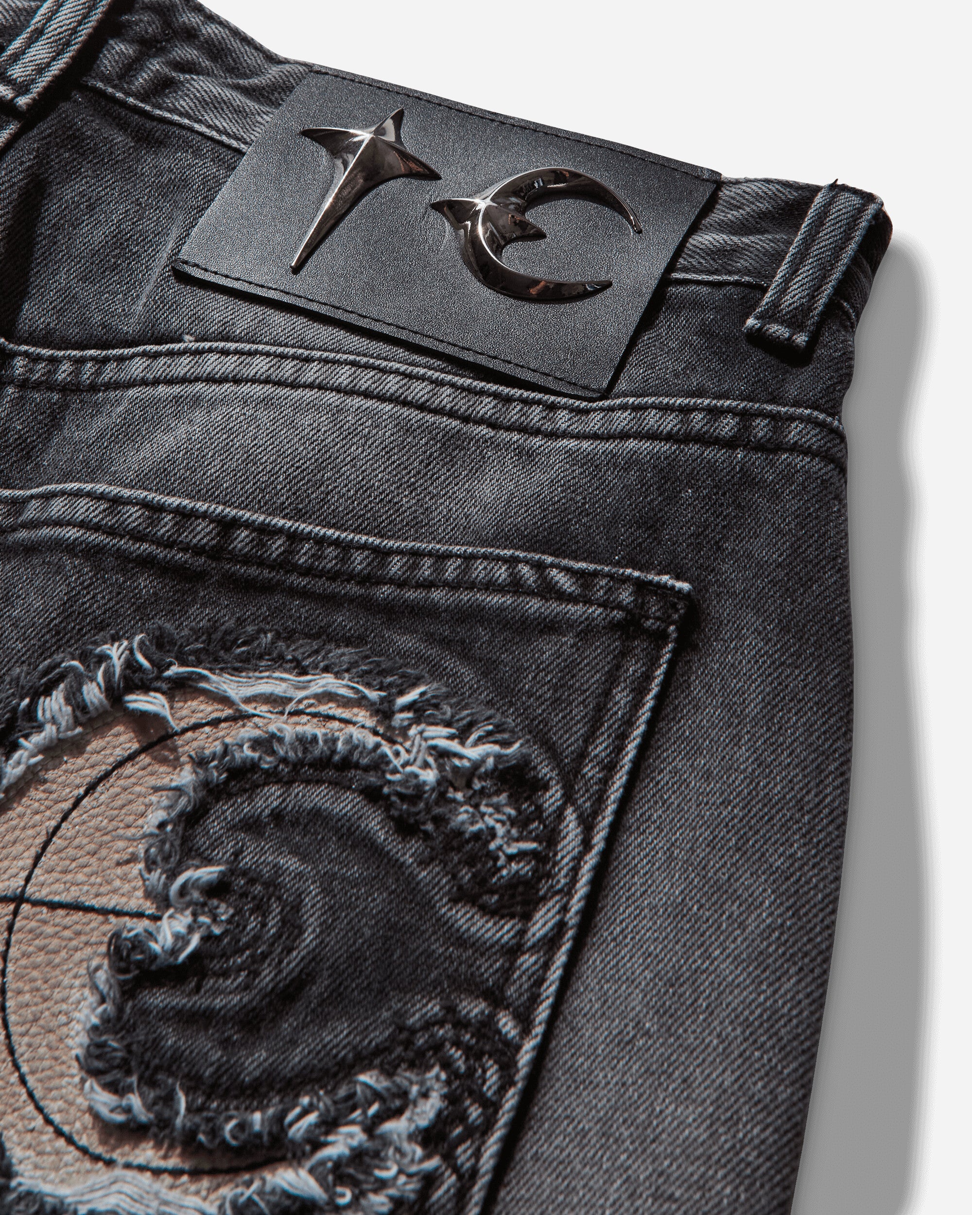 Thug Club Tc Bone Leather Denim Pants Black Pants Denim TC25PT2102 BLACK