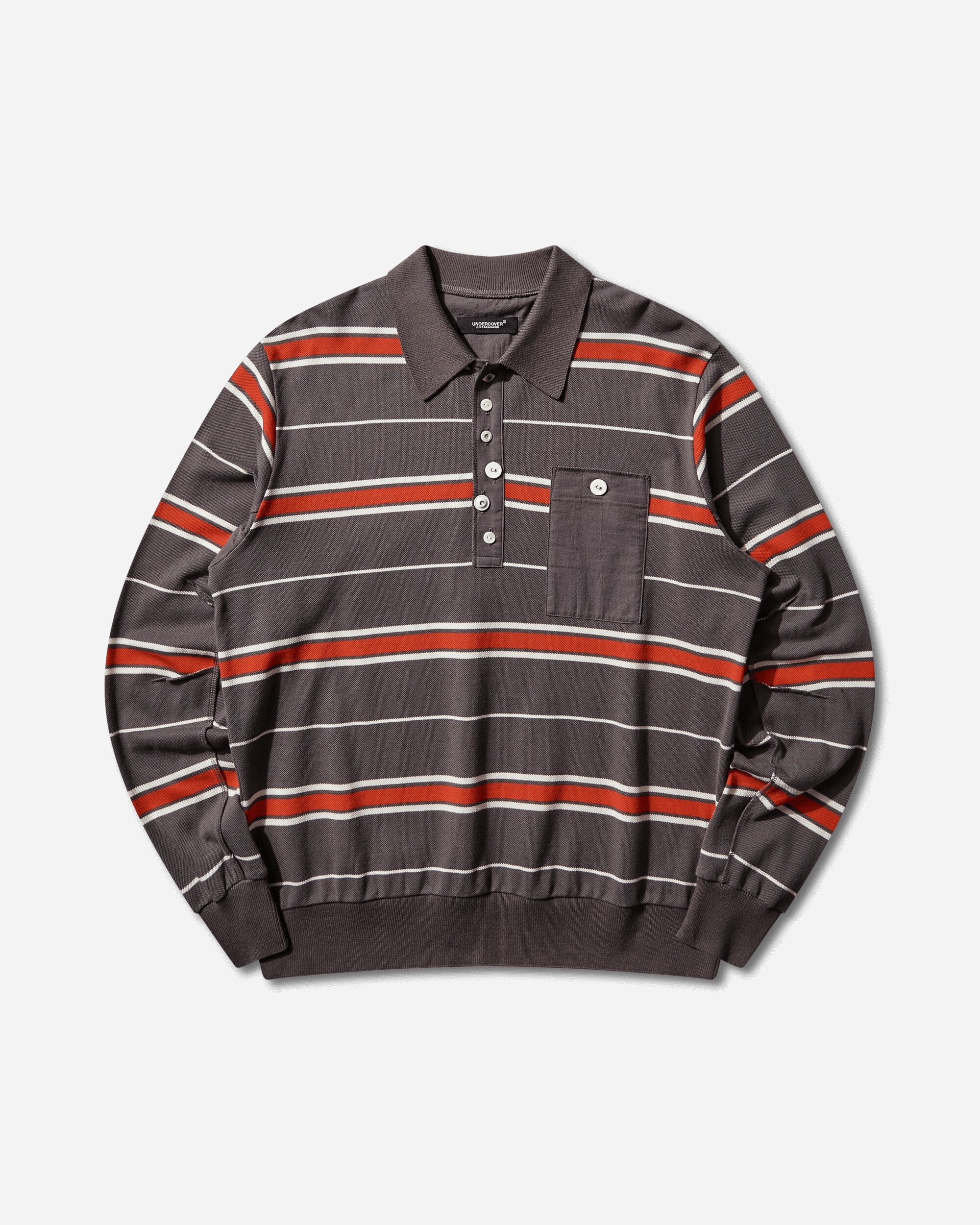 Undercover C S Gray Border T-Shirts Polo UC1F4804-2 GRAY BORDER