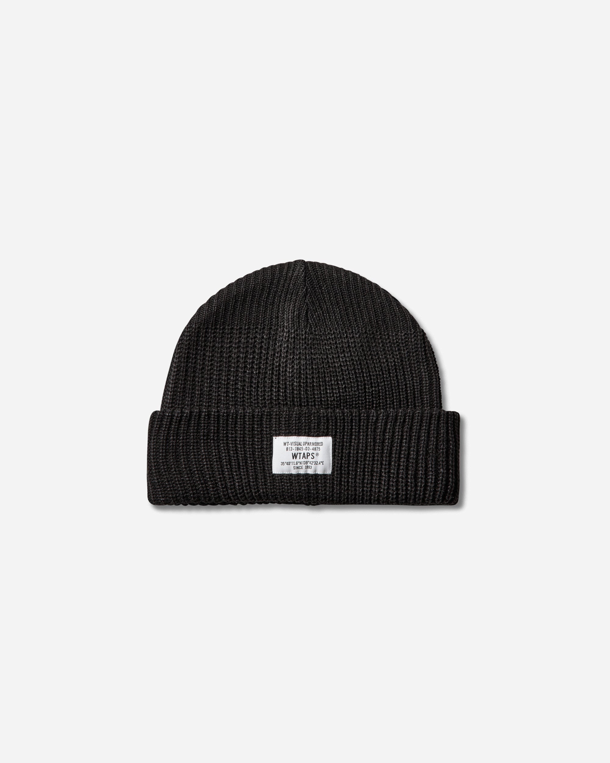WTAPS Sgt  Beanie  Acrylic Black Hats Beanies 252MADT-HT03 BLACK