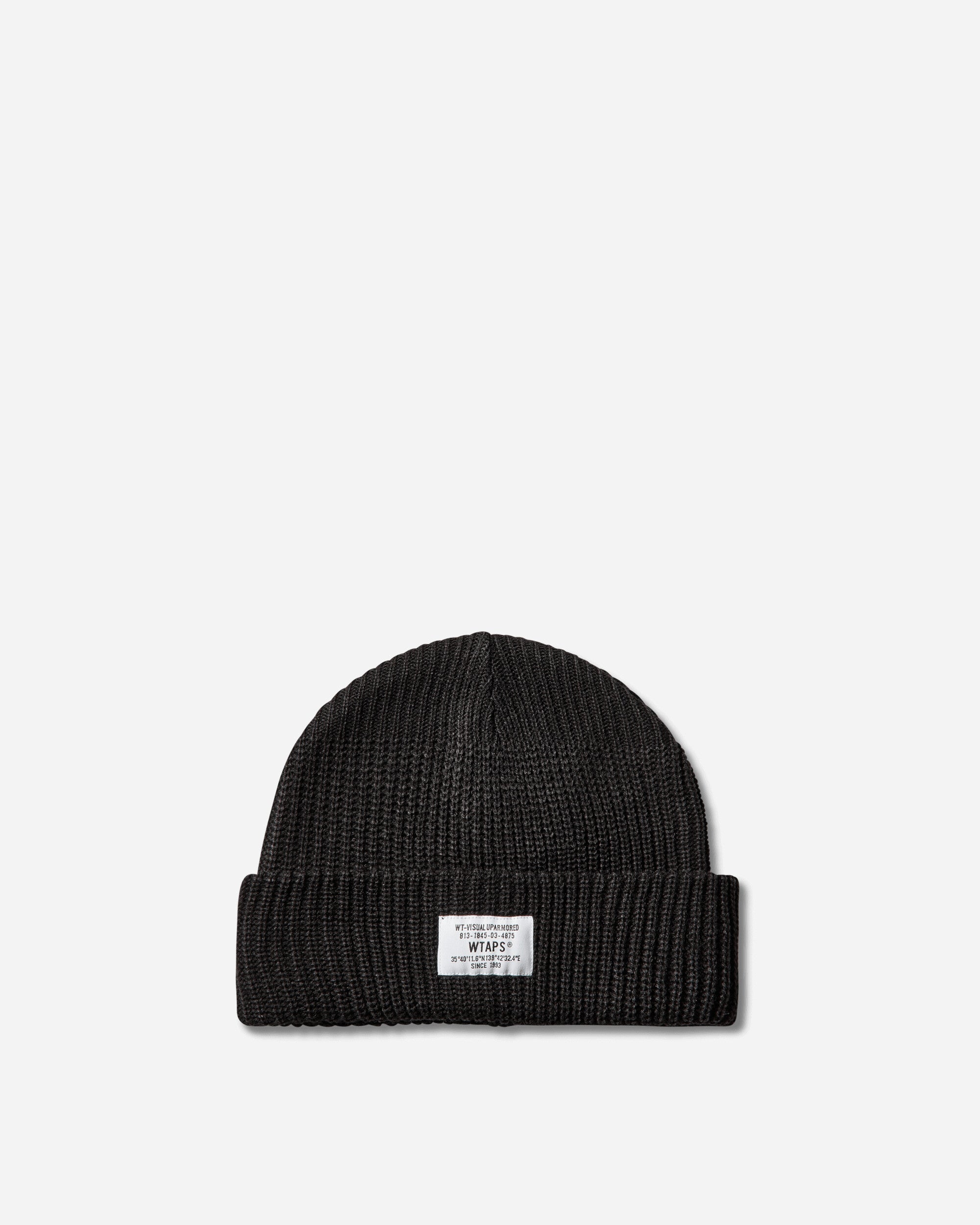 WTAPS Sgt  Beanie  Acrylic Black Hats Beanies 252MADT-HT03 BLACK