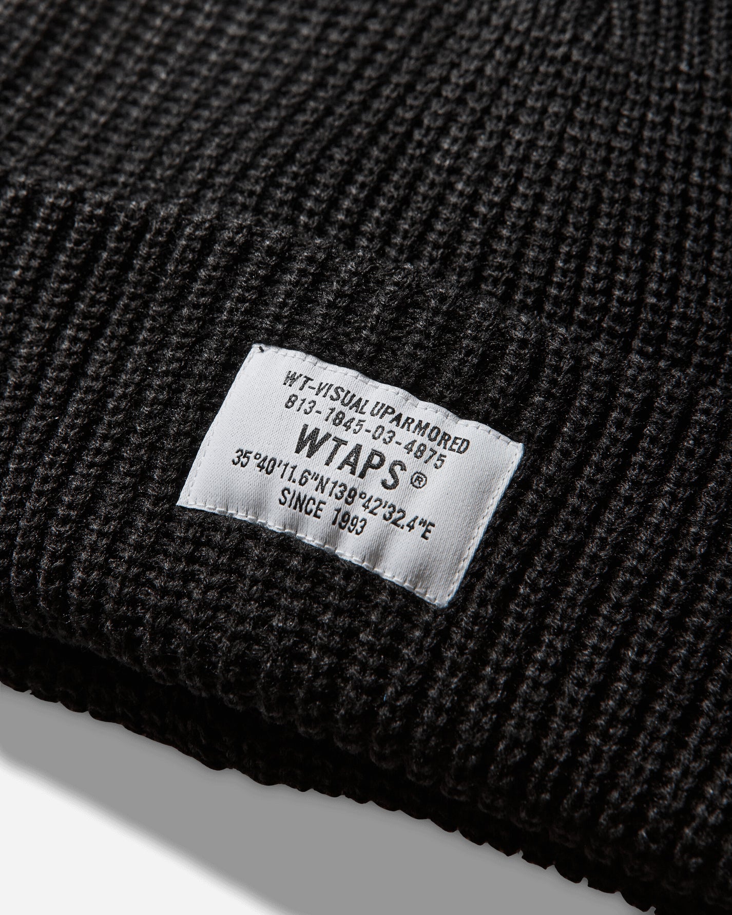 WTAPS Sgt  Beanie  Acrylic Black Hats Beanies 252MADT-HT03 BLACK