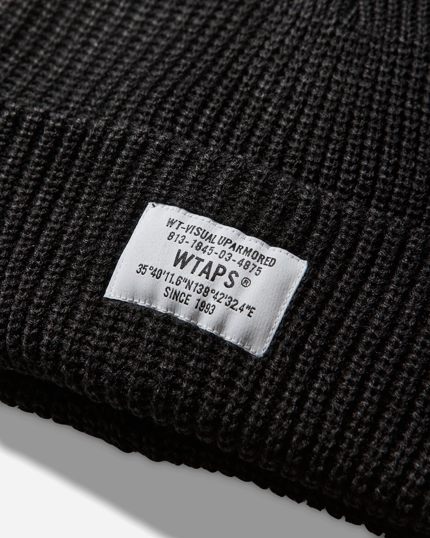 WTAPS Sgt  Beanie  Acrylic Black Hats Beanies 252MADT-HT03 BLACK