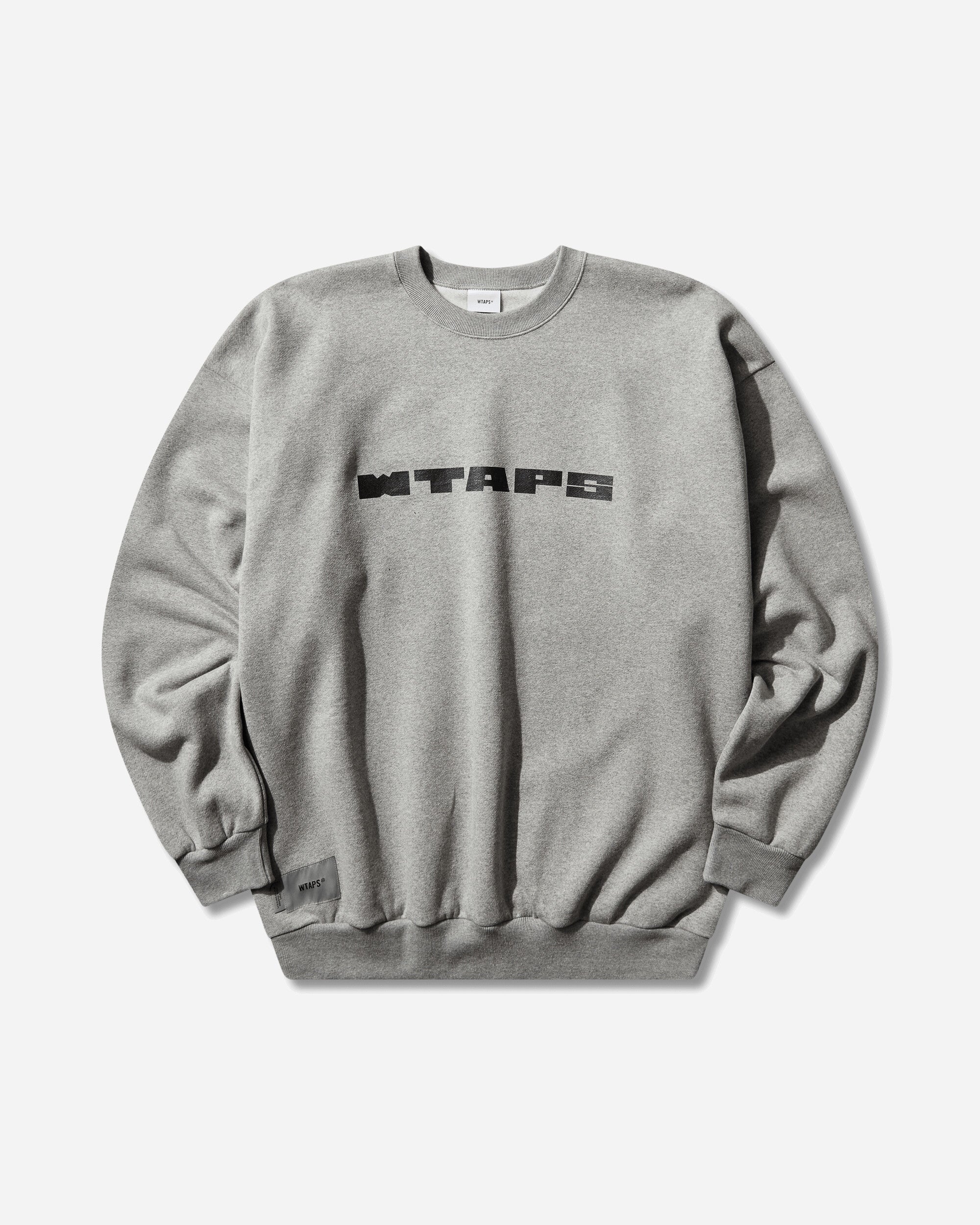 WTAPS Brick/Sweater/Cotton Ash Gray Sweatshirts Crewneck 252ATDT-CPM01S ASHGRAY