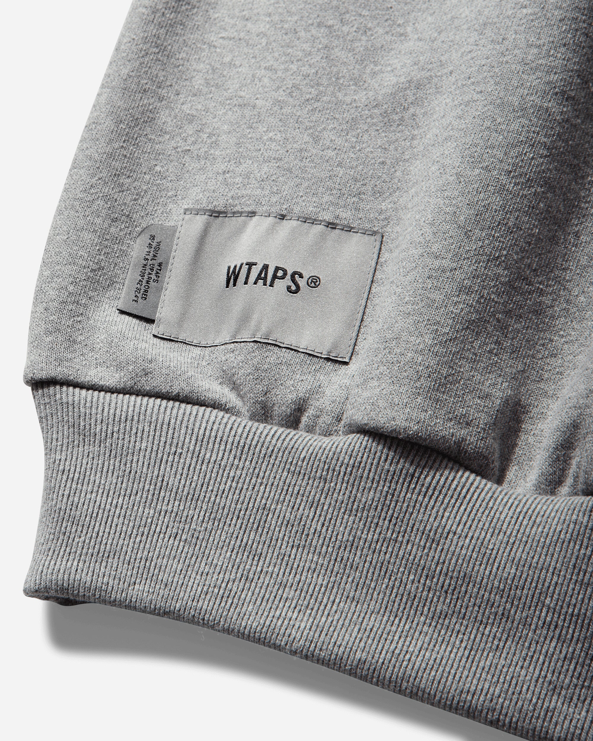 WTAPS Brick/Sweater/Cotton Ash Gray Sweatshirts Crewneck 252ATDT-CPM01S ASHGRAY