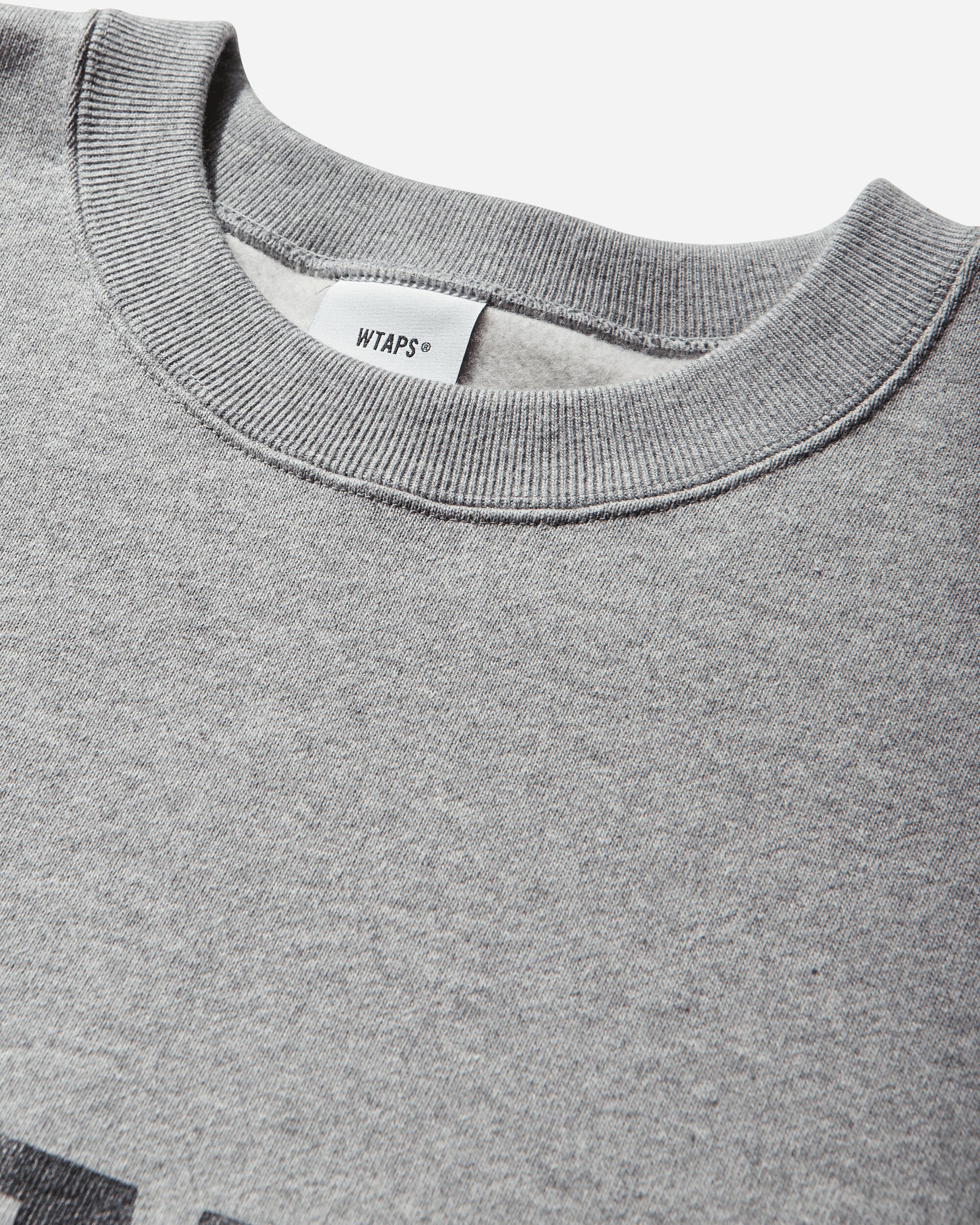 WTAPS Brick/Sweater/Cotton Ash Gray Sweatshirts Crewneck 252ATDT-CPM01S ASHGRAY