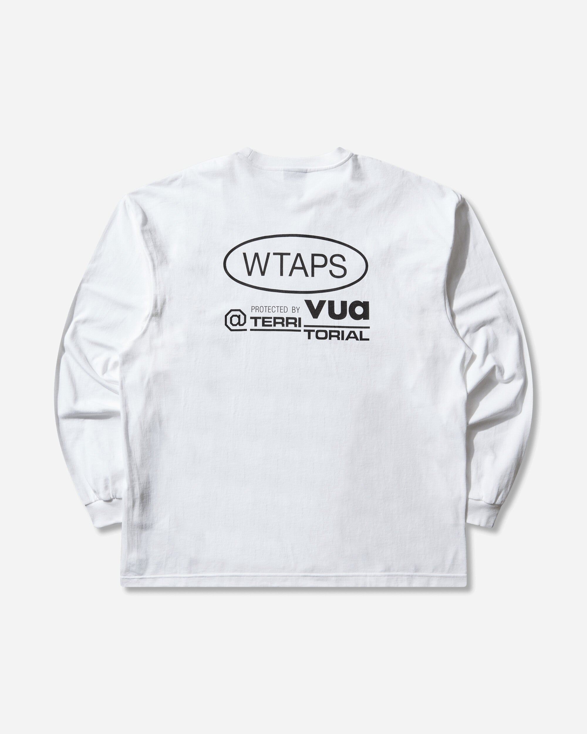 WTAPS Protected By/Ls/Cotton White T-Shirts Longsleeve 252ATDT-LTM02S WHITE