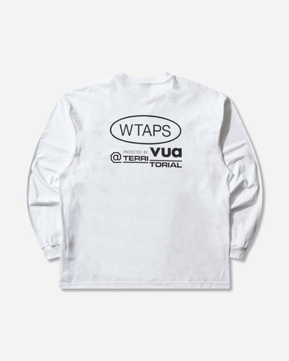 WTAPS Protected By/Ls/Cotton White T-Shirts Longsleeve 252ATDT-LTM02S WHITE