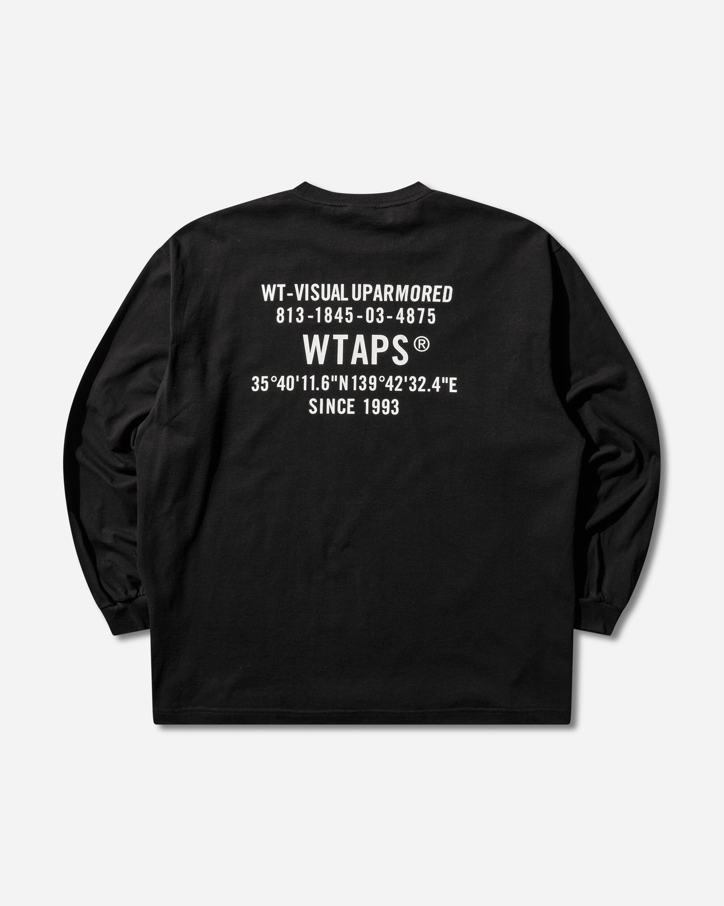 WTAPS Spec/Ls/Cotton Black T-Shirts Longsleeve 252ATDT-LTM04S BLACK