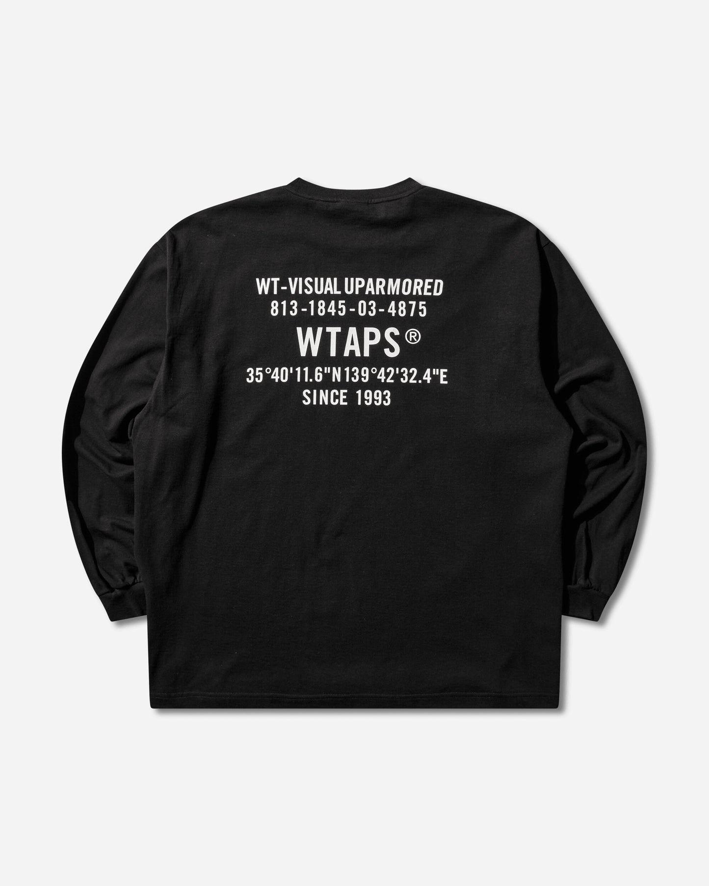 WTAPS Spec/Ls/Cotton Black T-Shirts Longsleeve 252ATDT-LTM04S BLACK