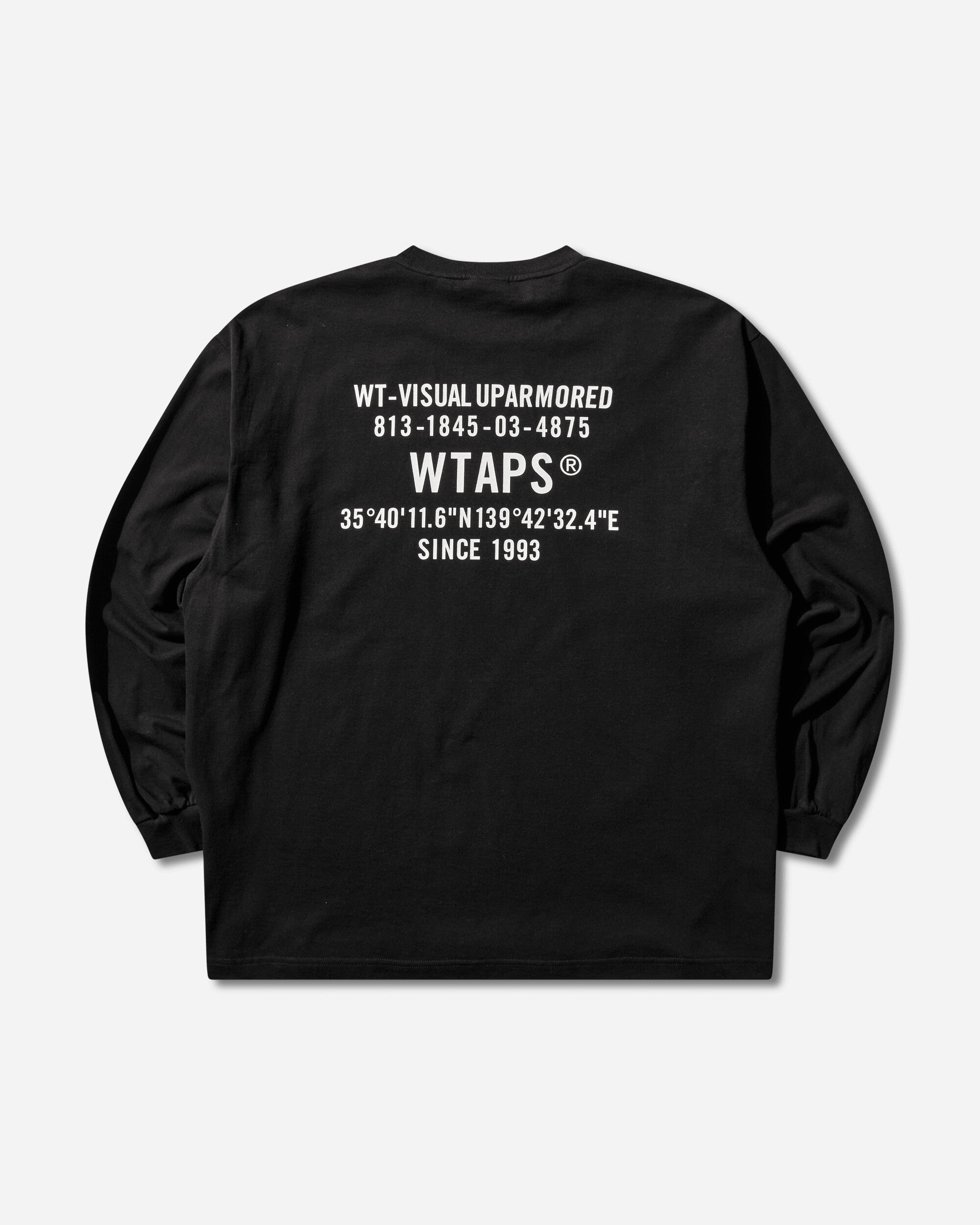 WTAPS Spec/Ls/Cotton Black T-Shirts Longsleeve 252ATDT-LTM04S BLACK