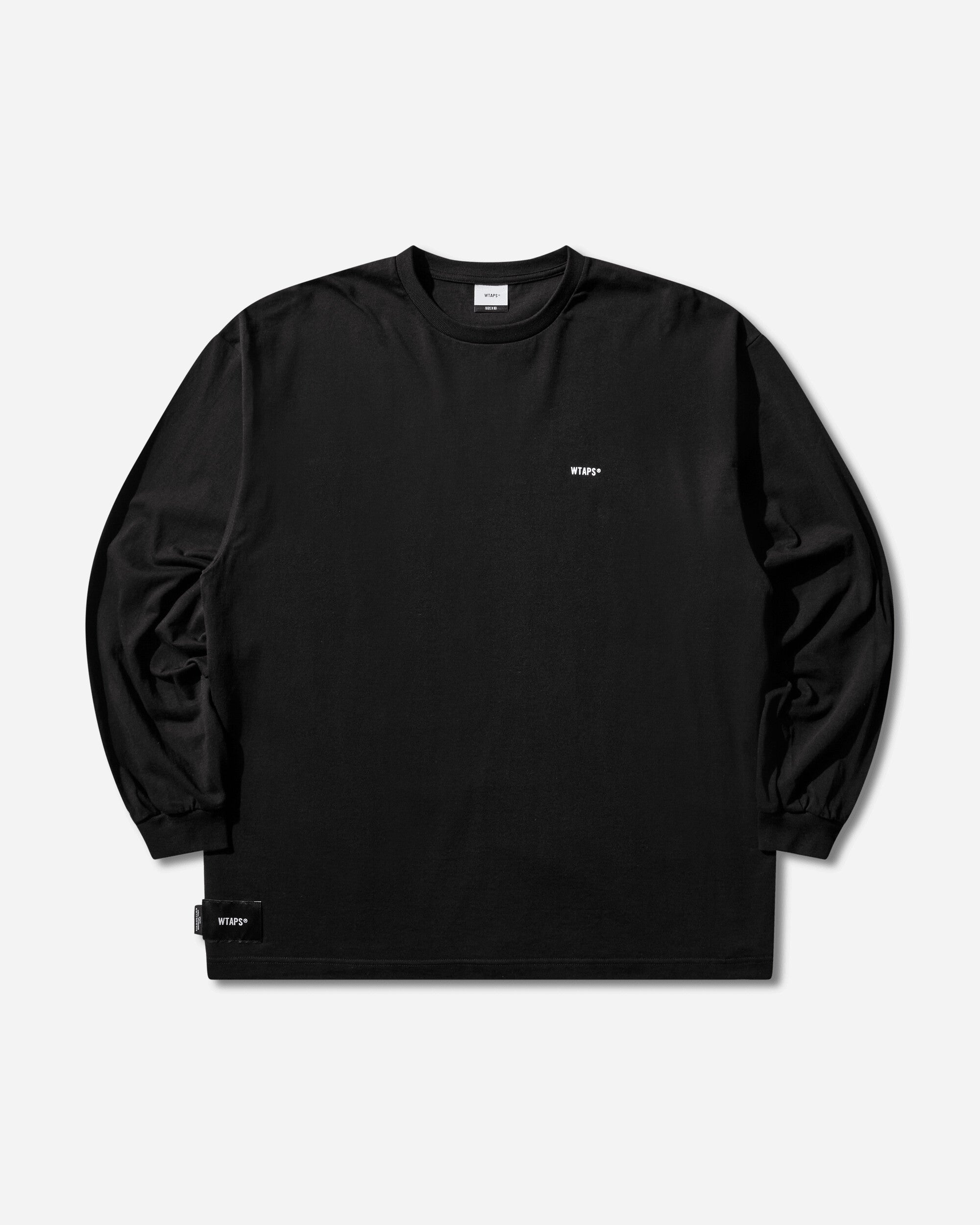 WTAPS Spec/Ls/Cotton Black T-Shirts Longsleeve 252ATDT-LTM04S BLACK