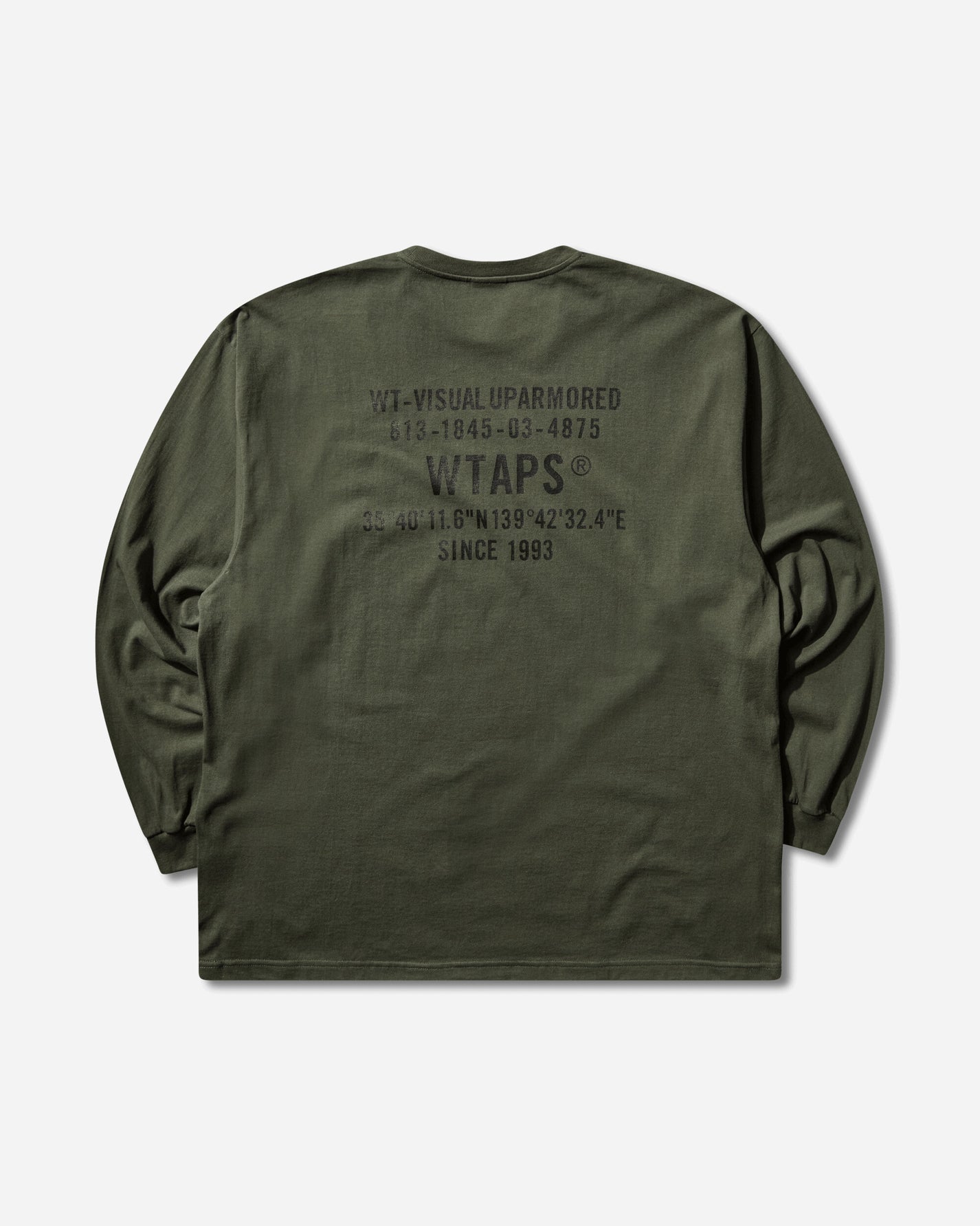 WTAPS Spec/Ls/Cotton Olive Drab T-Shirts Longsleeve 252ATDT-LTM04S OLIVEDRAB