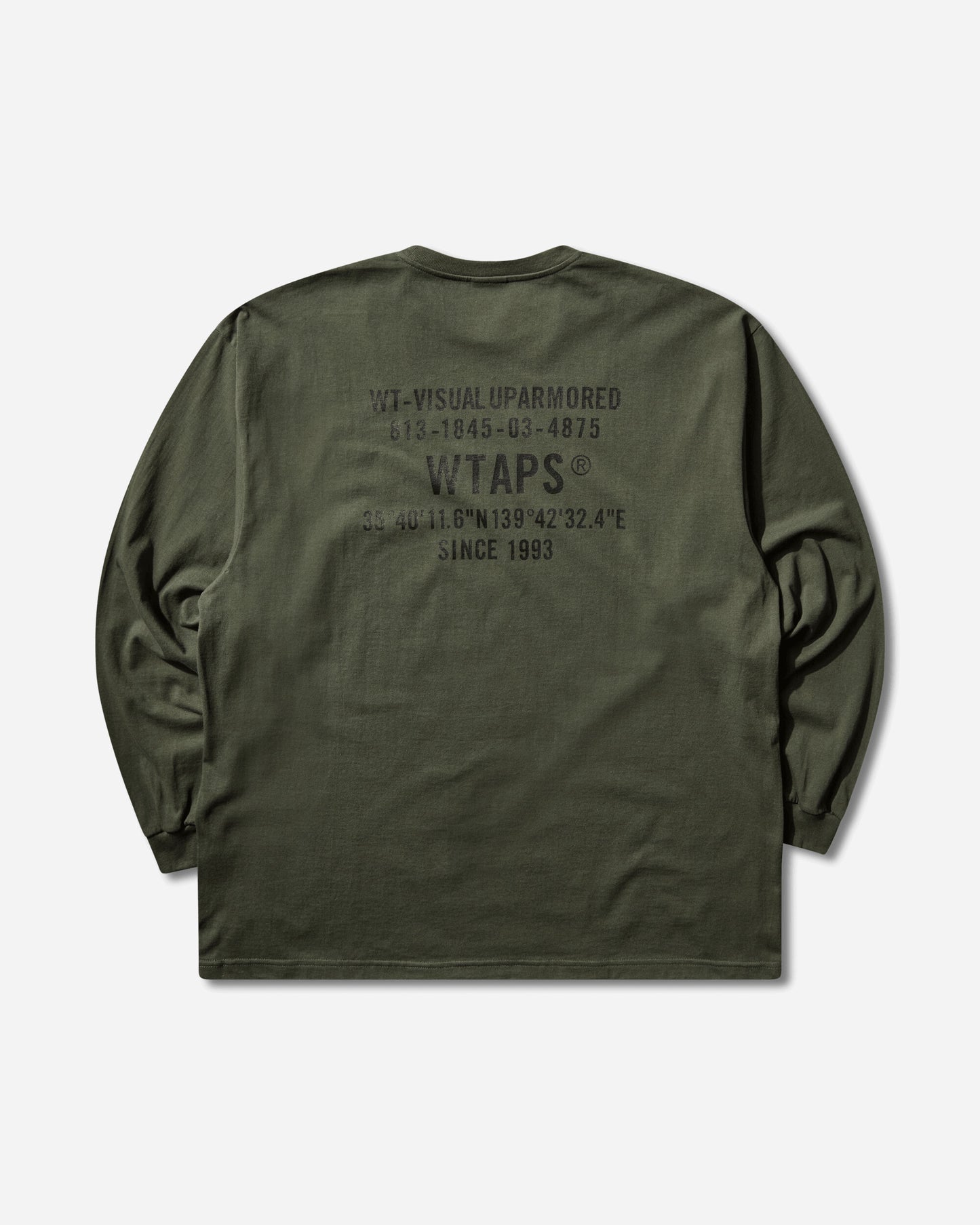 WTAPS Spec/Ls/Cotton Olive Drab T-Shirts Longsleeve 252ATDT-LTM04S OLIVEDRAB