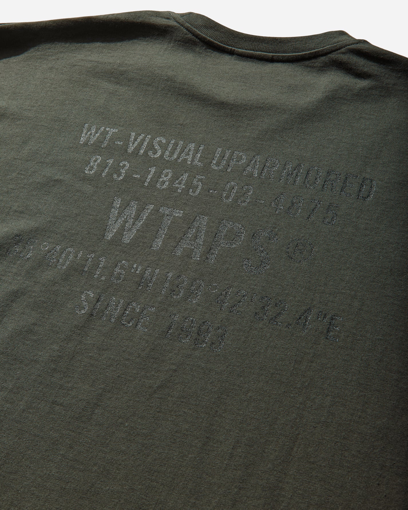 WTAPS Spec/Ls/Cotton Olive Drab T-Shirts Longsleeve 252ATDT-LTM04S OLIVEDRAB